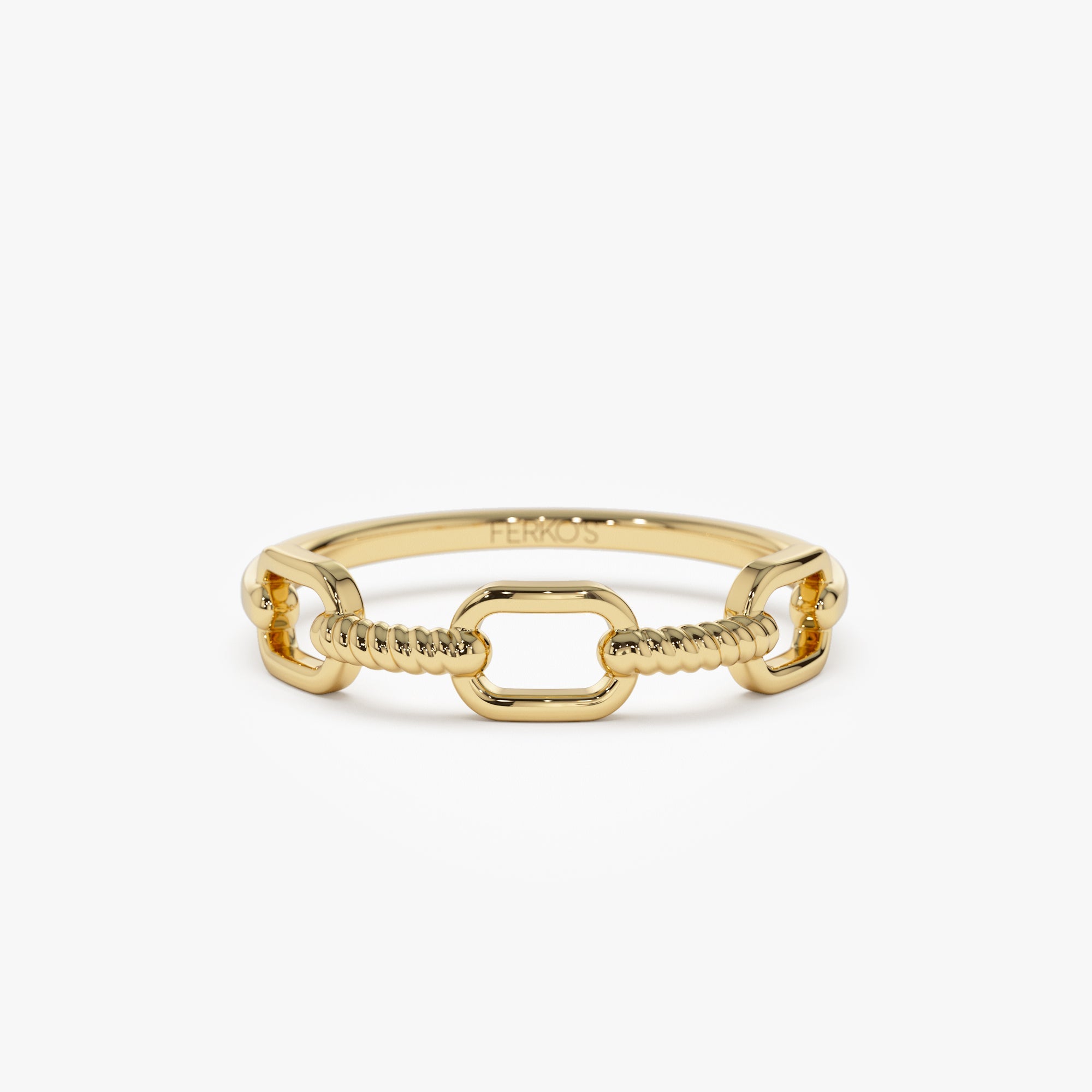 OBFJ0745 - 14K Twisted Unique Rope Band 1