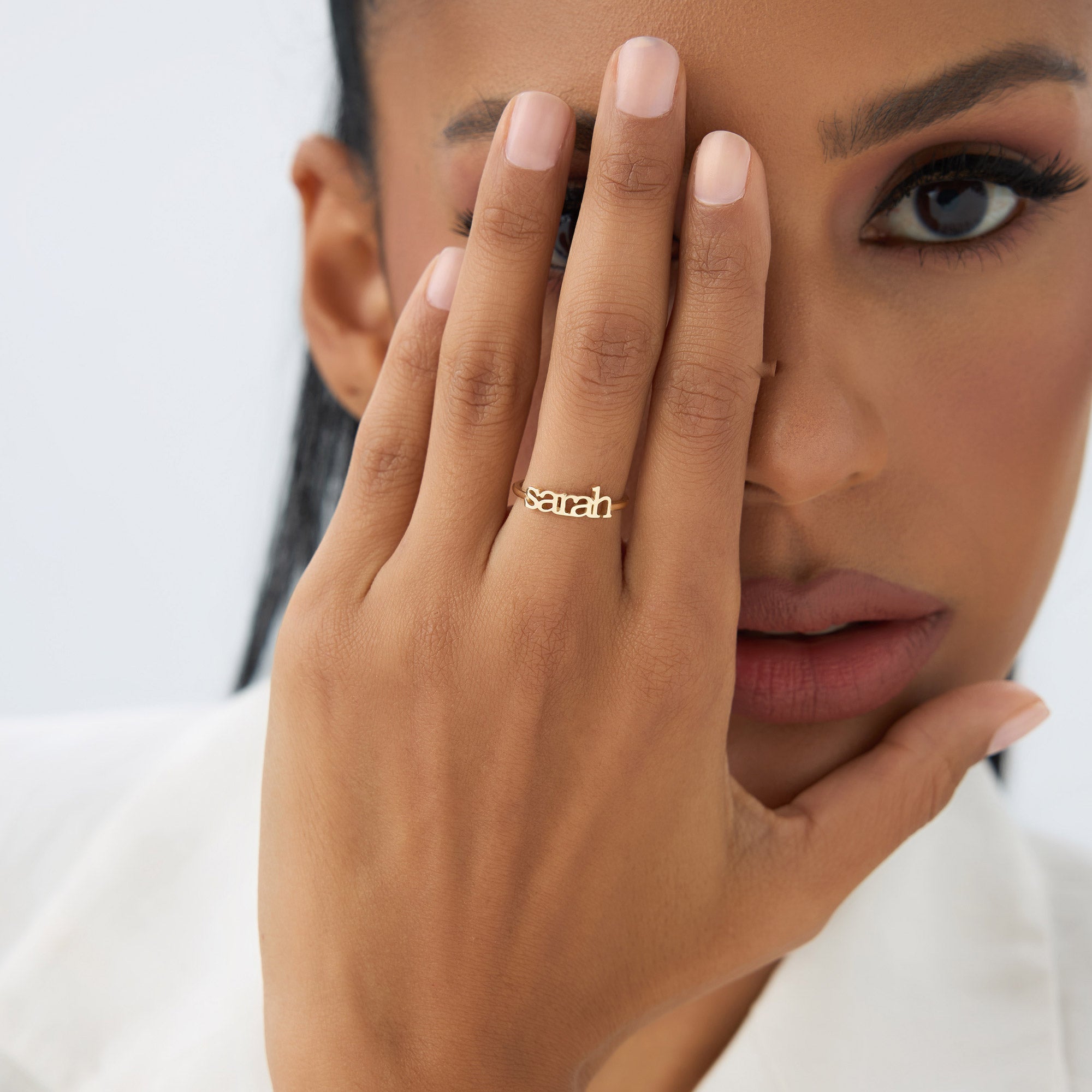 OBFJ1035 - 14K Gold Custom Name Ring 2