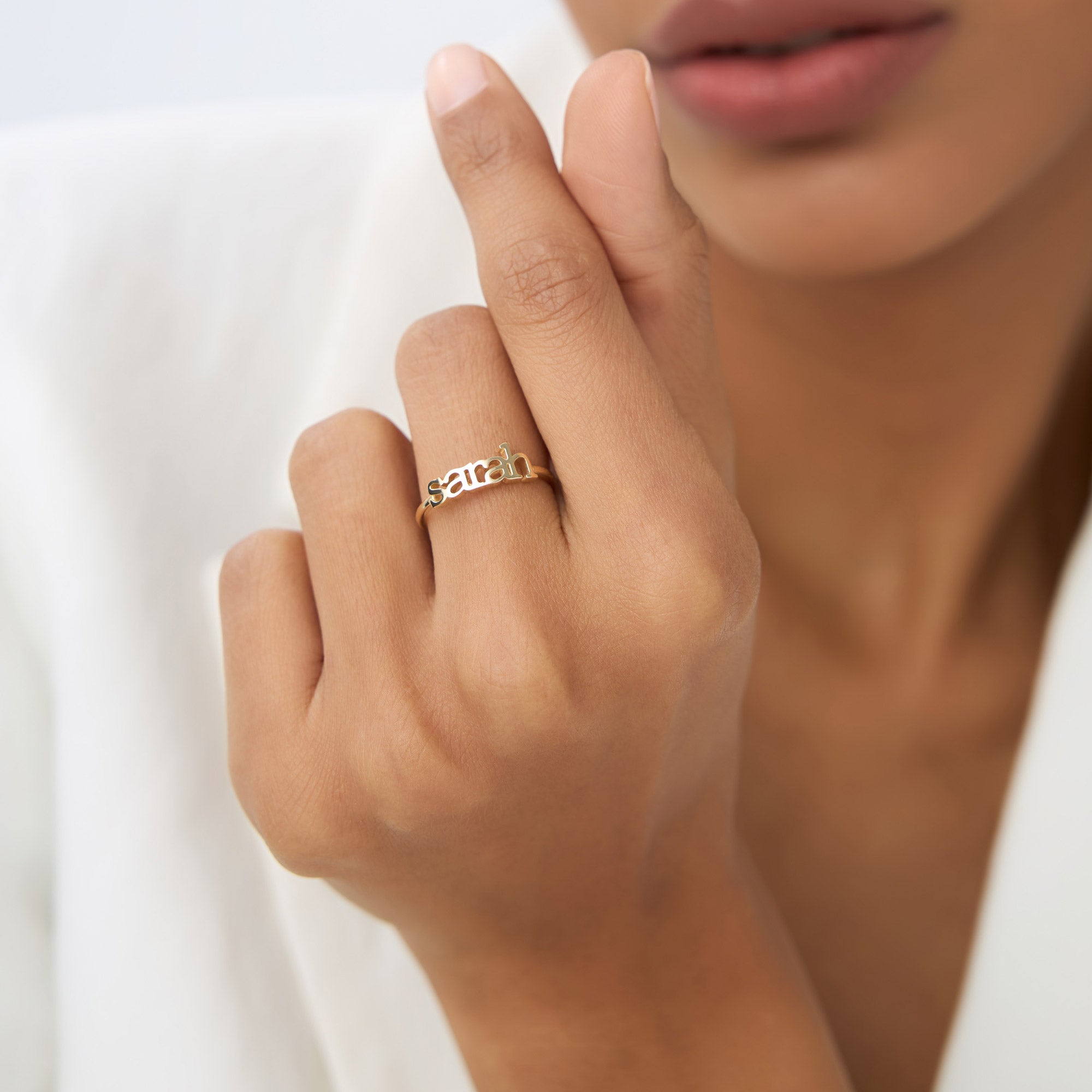 OBFJ1035 - 14K Gold Custom Name Ring 3