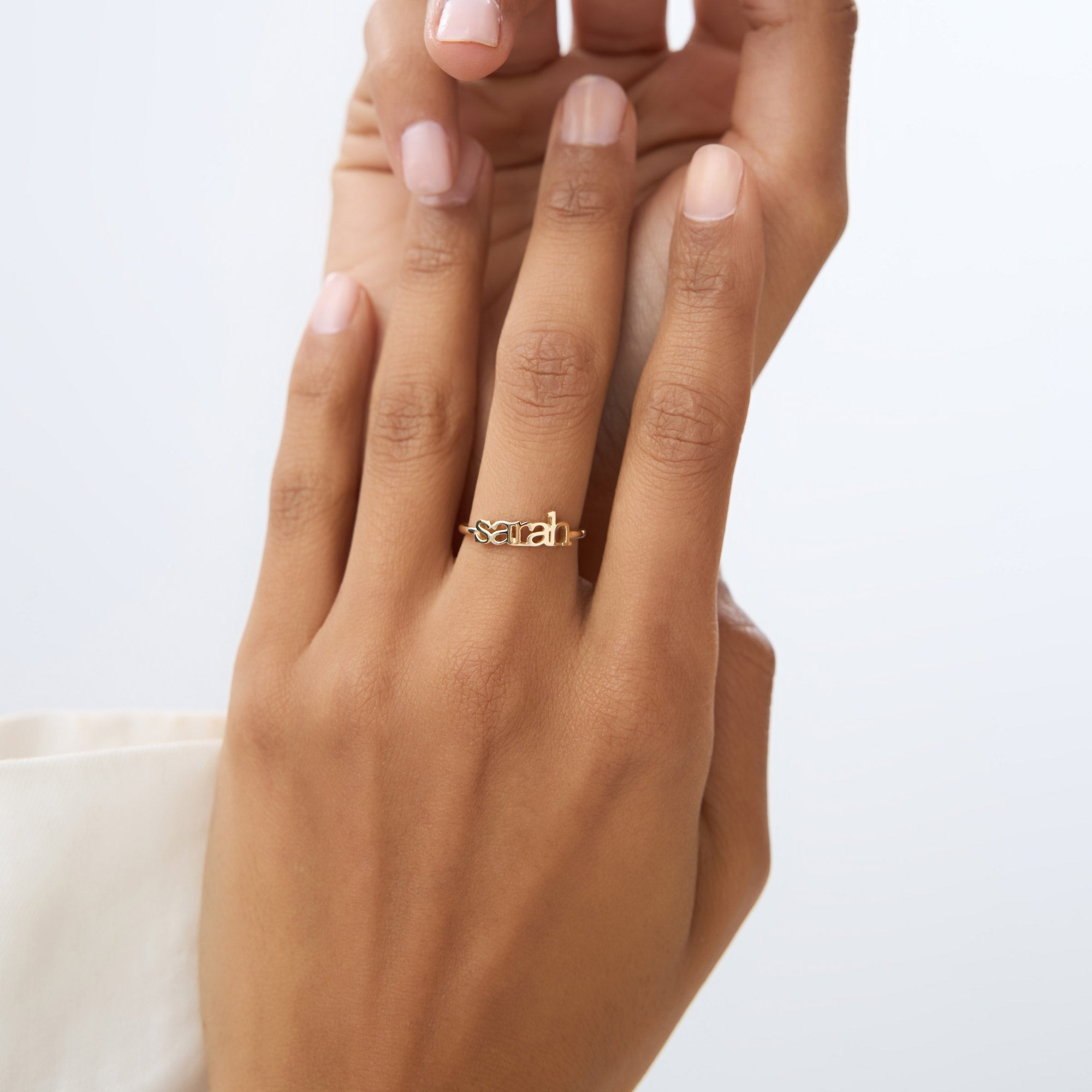 OBFJ1035 - 14K Gold Custom Name Ring 5