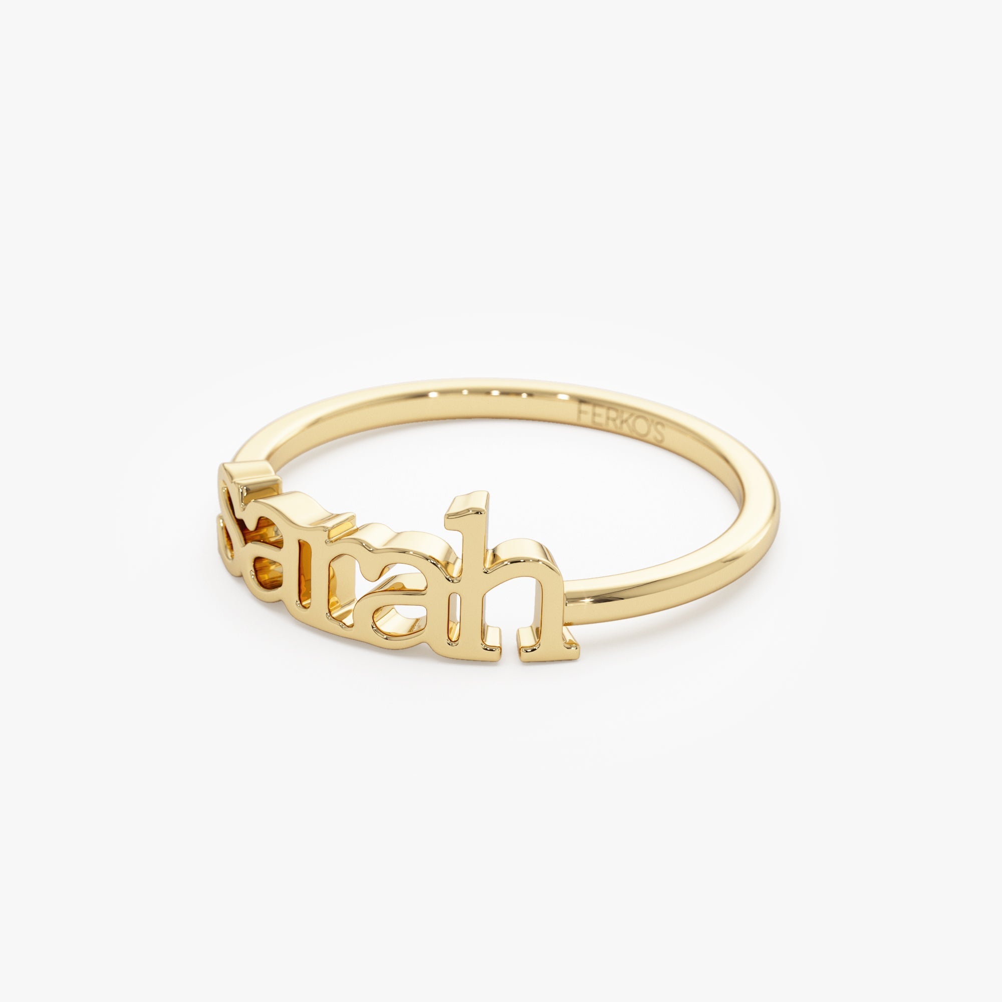 OBFJ1035 - 14K Gold Custom Name Ring 9