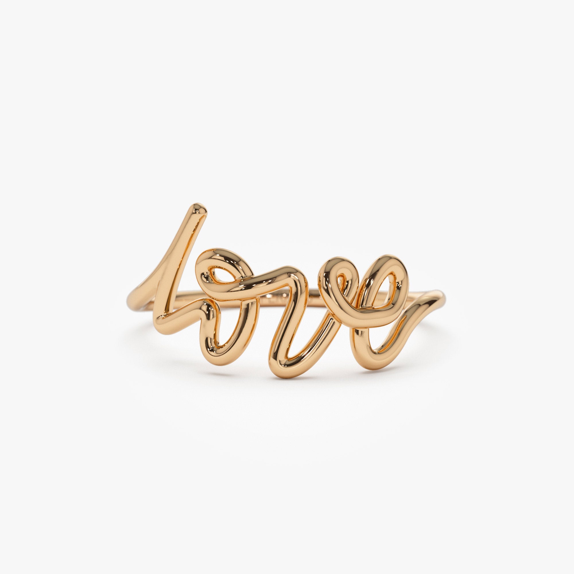 OBFJ1037 - 14K Gold Script Love Ring 7