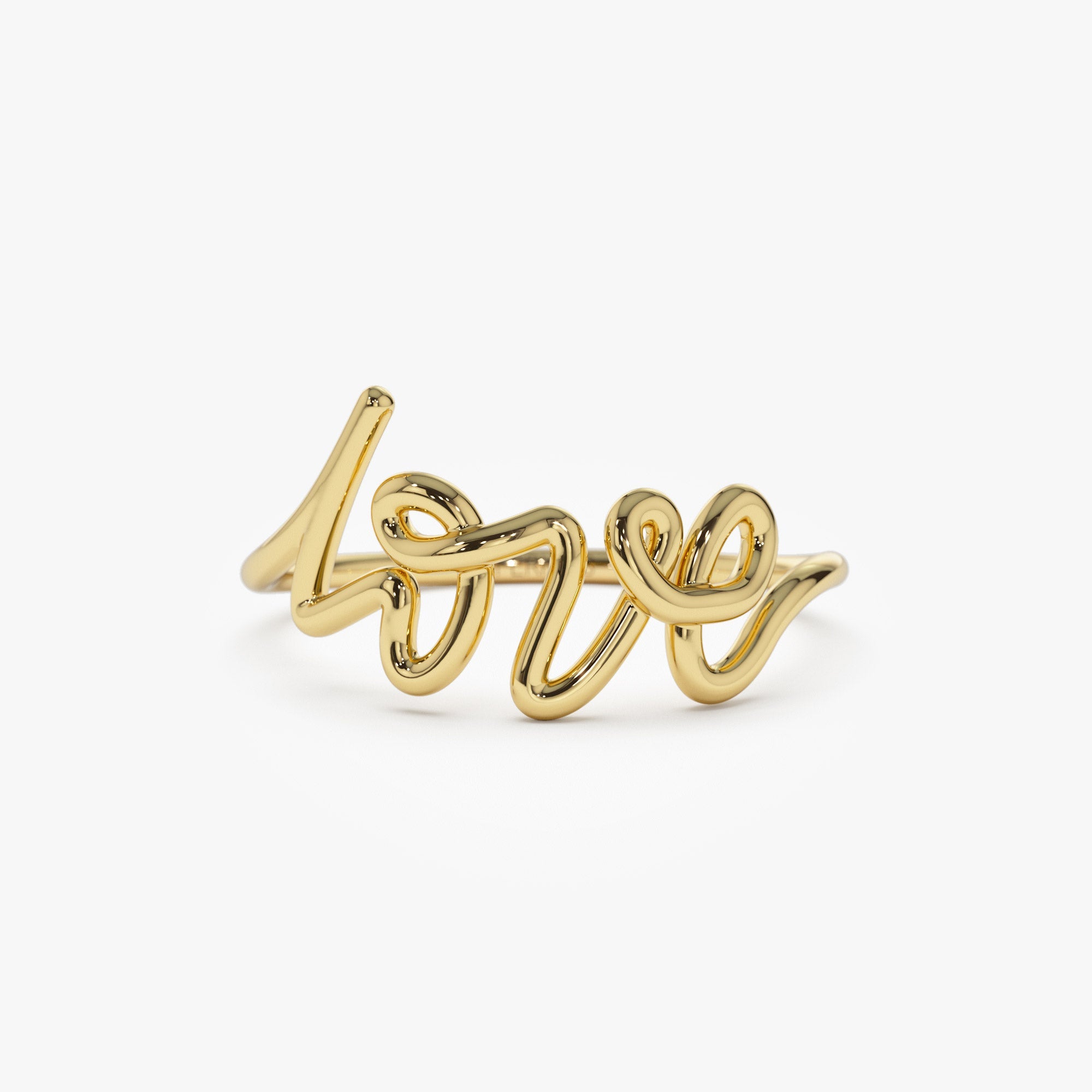OBFJ1037 - 14K Gold Script Love Ring 1
