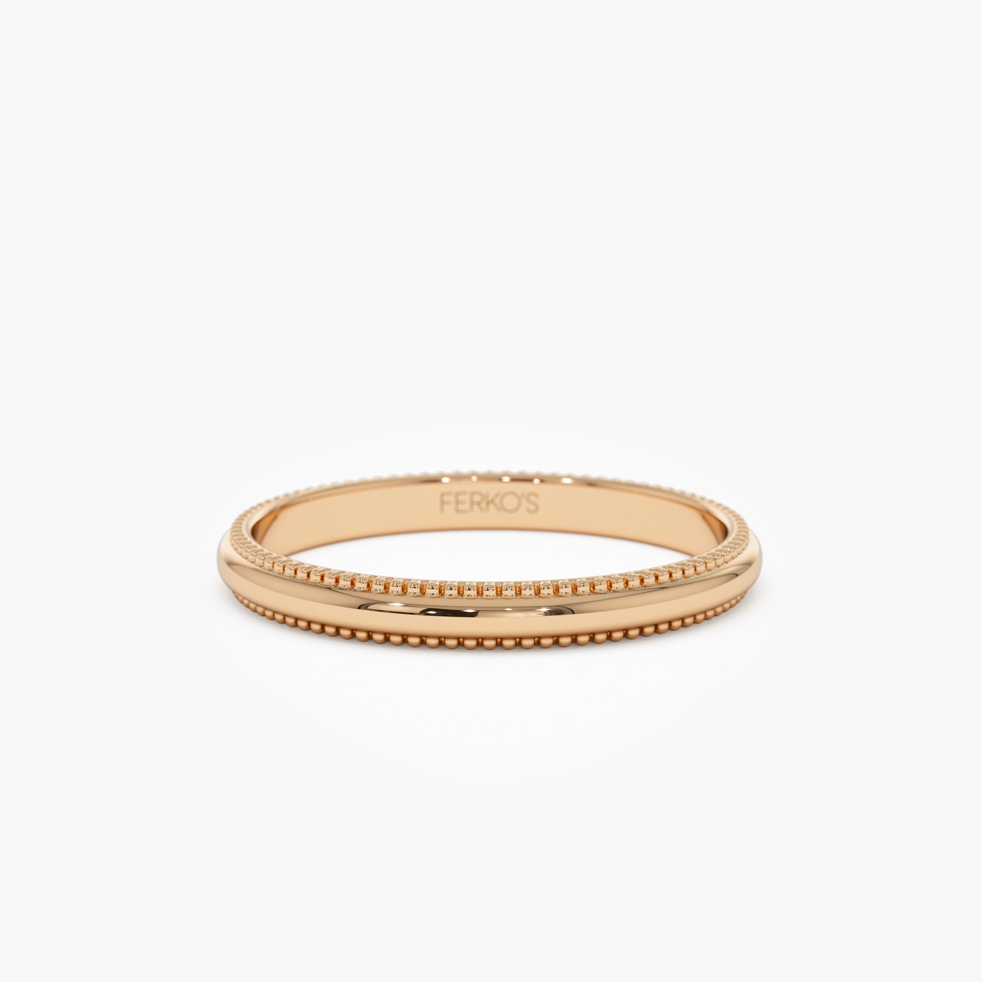 OBFJ0746 - 14kt Milgraine Edge Wedding Band 6