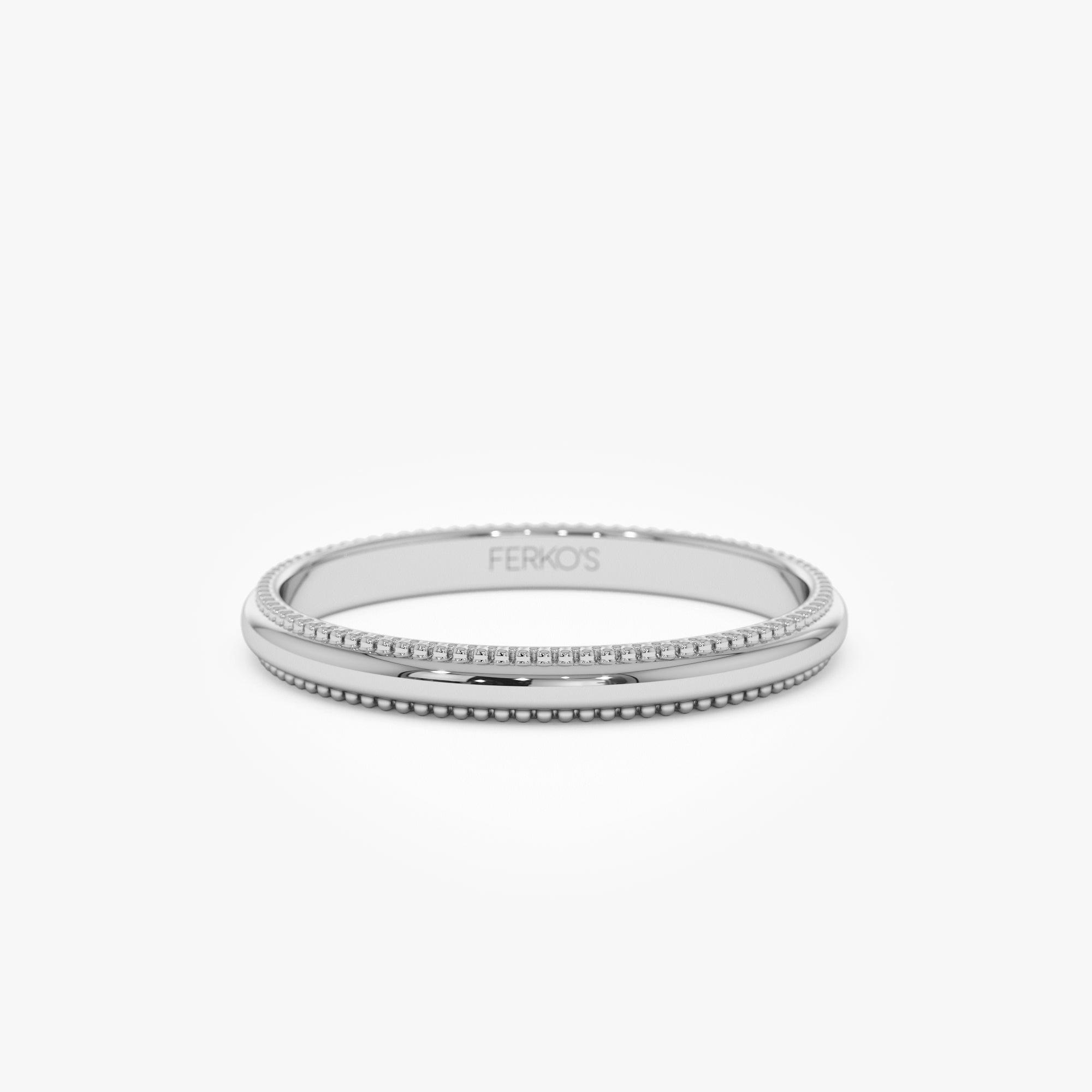 OBFJ0746 - 14kt Milgraine Edge Wedding Band 7