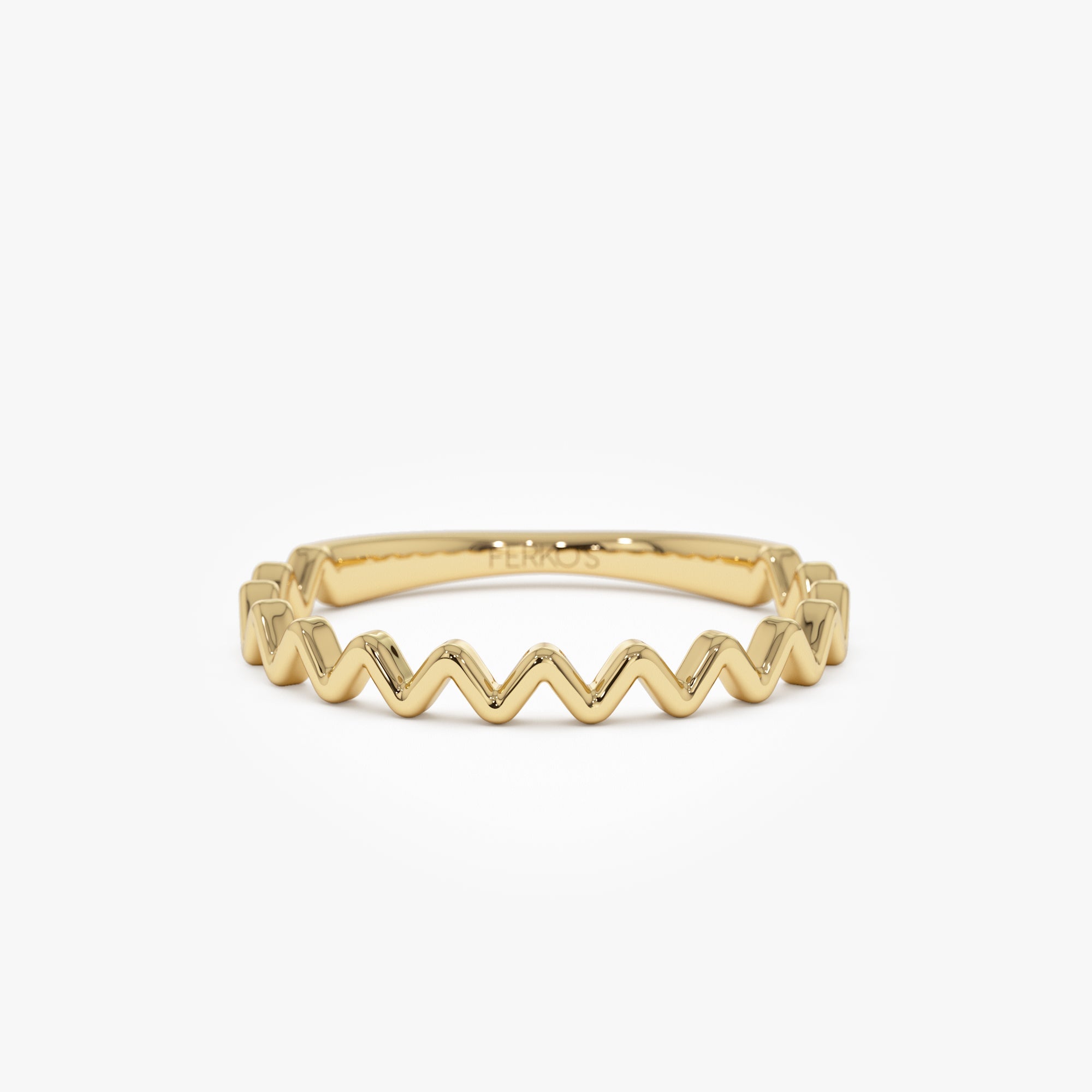 OBFJ0936 - 14K High and Low Zig Zag Ring 1