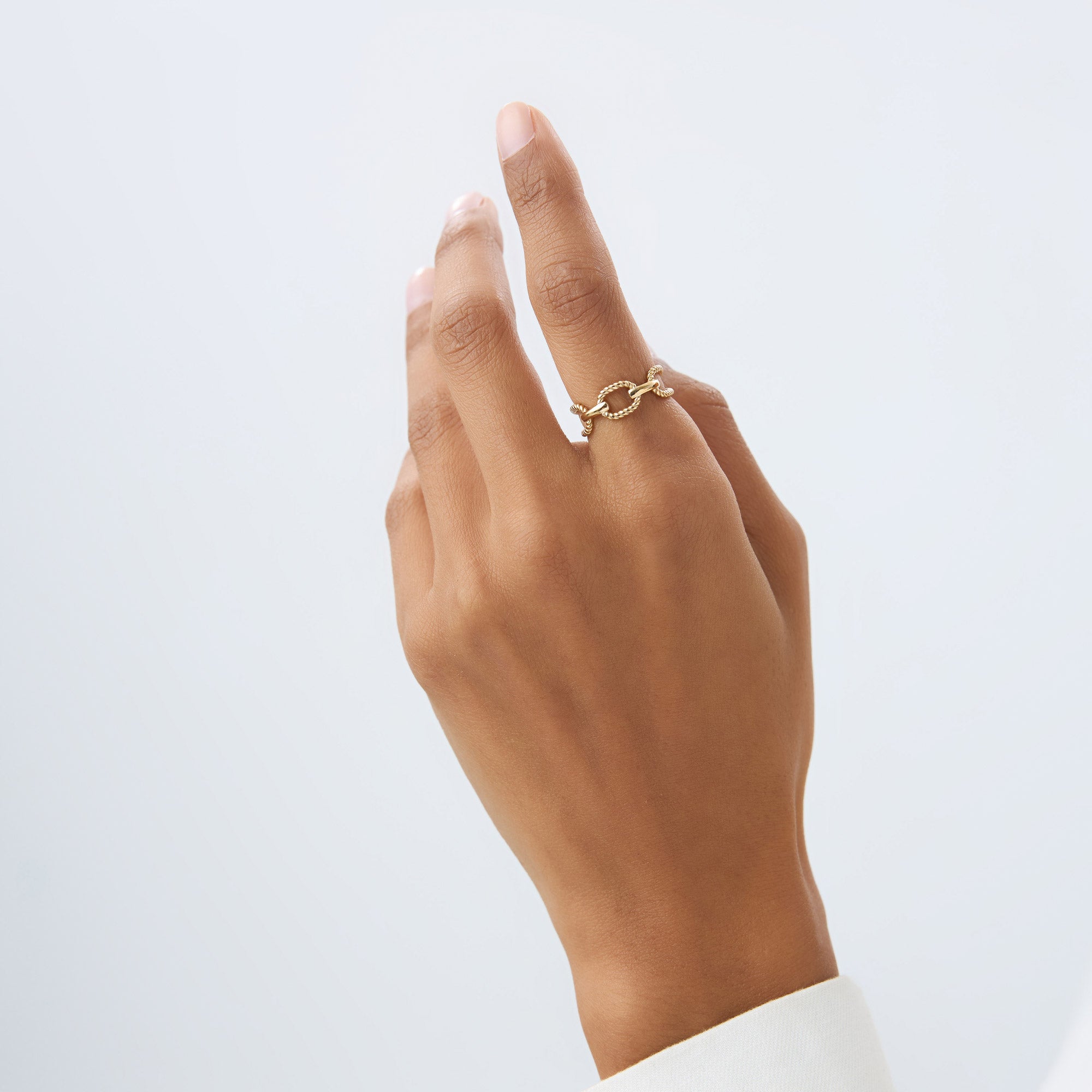OBFJ0952 - 14K Gold Twisted Rope Ring 8