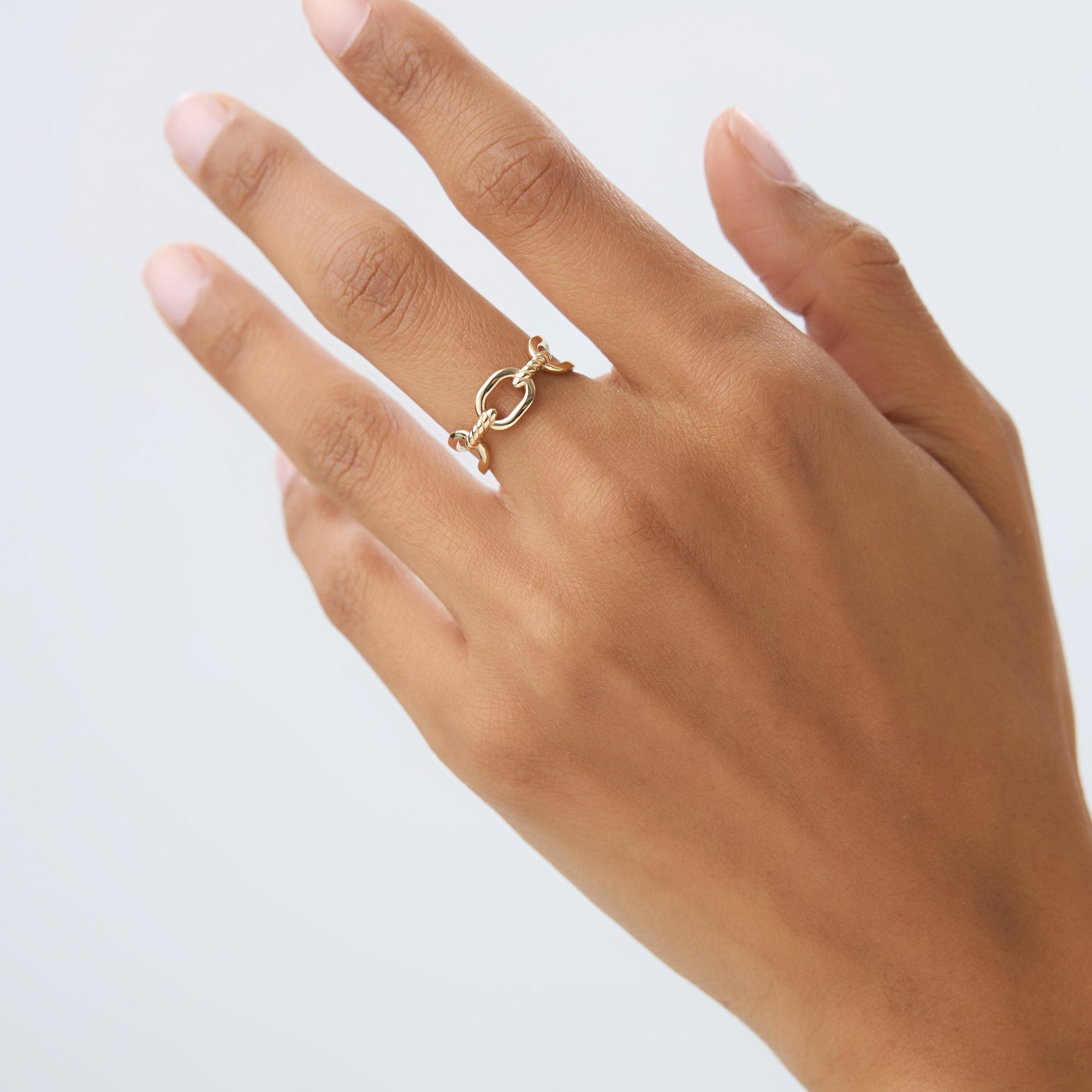 OBFJ0952 - 14K Gold Twisted Rope Ring 4