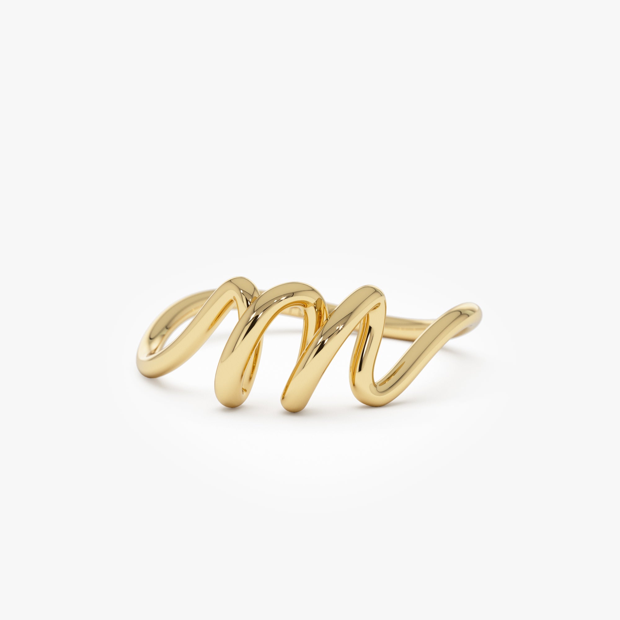 OBFJ0987 - 14K Minimalist Wire Letter Ring 8