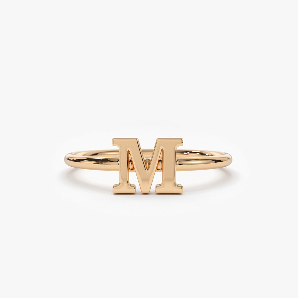 OBFJ1620 - 14K Gold Initial Letter Ring 7