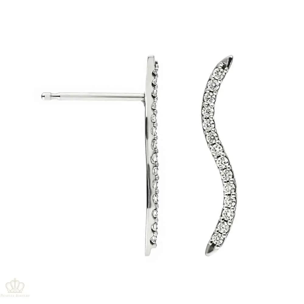 Accented Wavy Climber Earrings - SE021 Roselle Jewelry