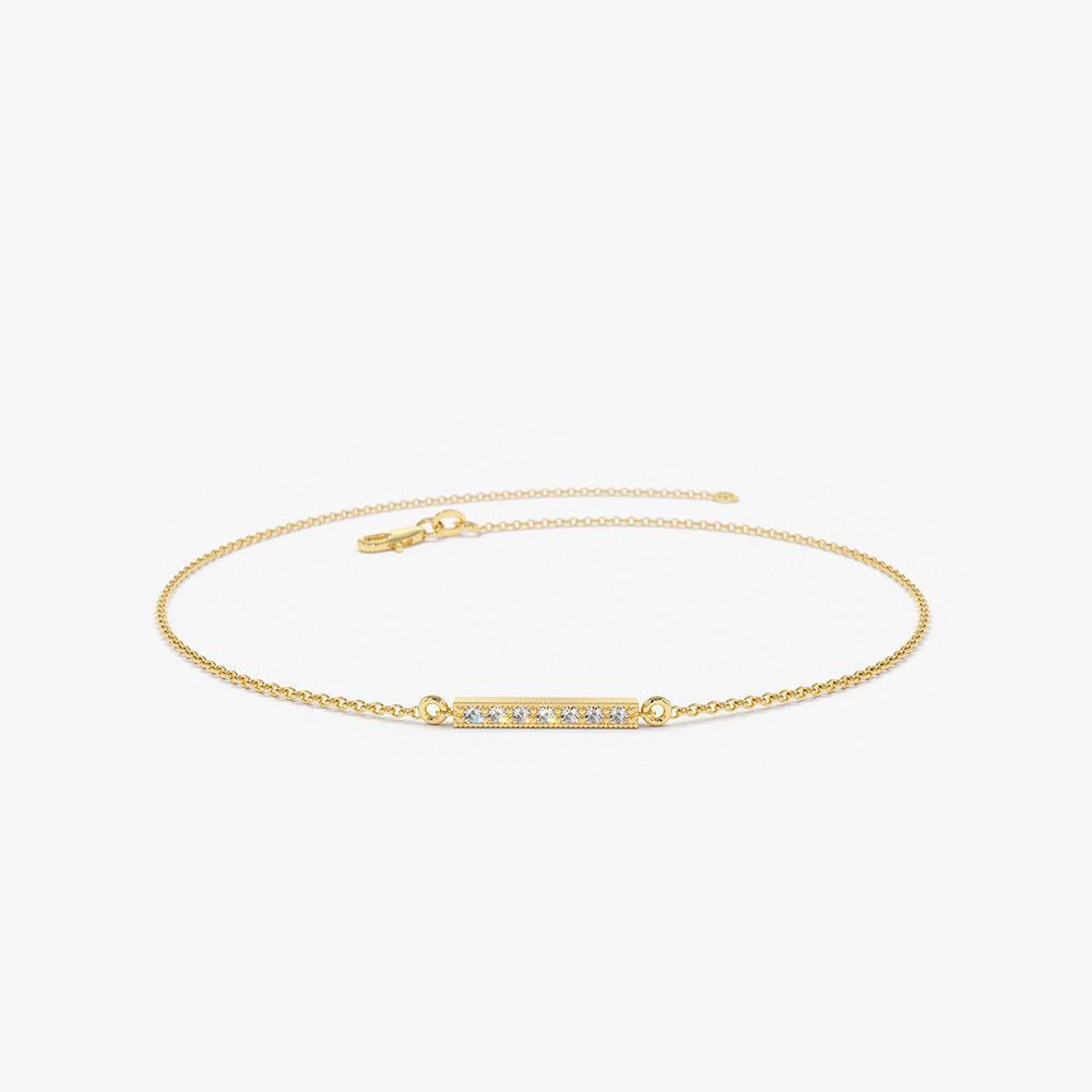 OBFJ1592 - 14k Diamond Bar Bracelet 1