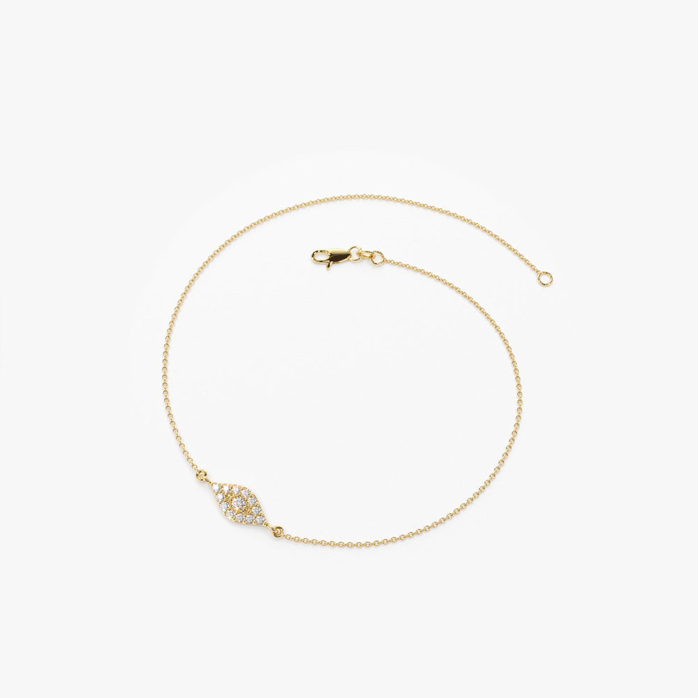 OBFJ1727 - 14k Gold All Diamond Evil Eye Bracelet 8