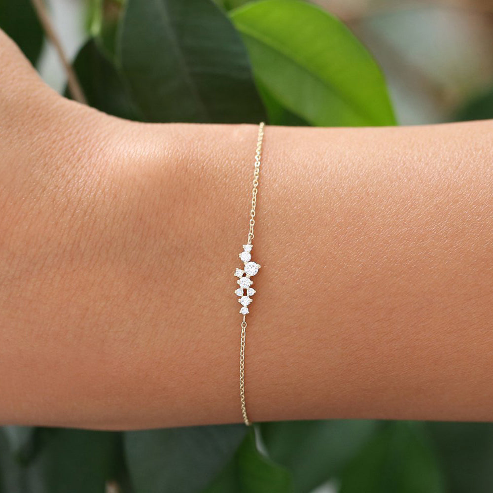 OBFJ1721 - 14k Diamond Cluster Bracelet 2