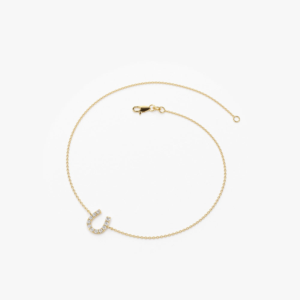 OBFJ1724 - 14k Mini Diamond Horseshoe Bracelet 6