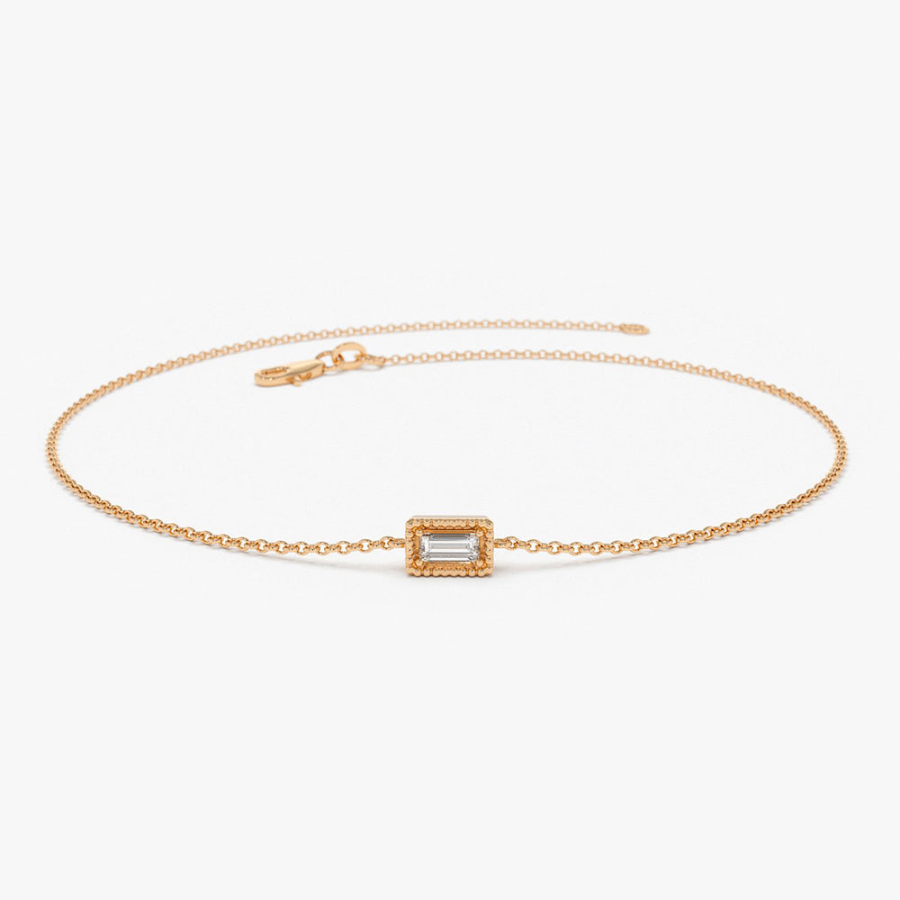 OBFJ1716 - 14K Gold Dainty Baguette Diamond Bracelet 4