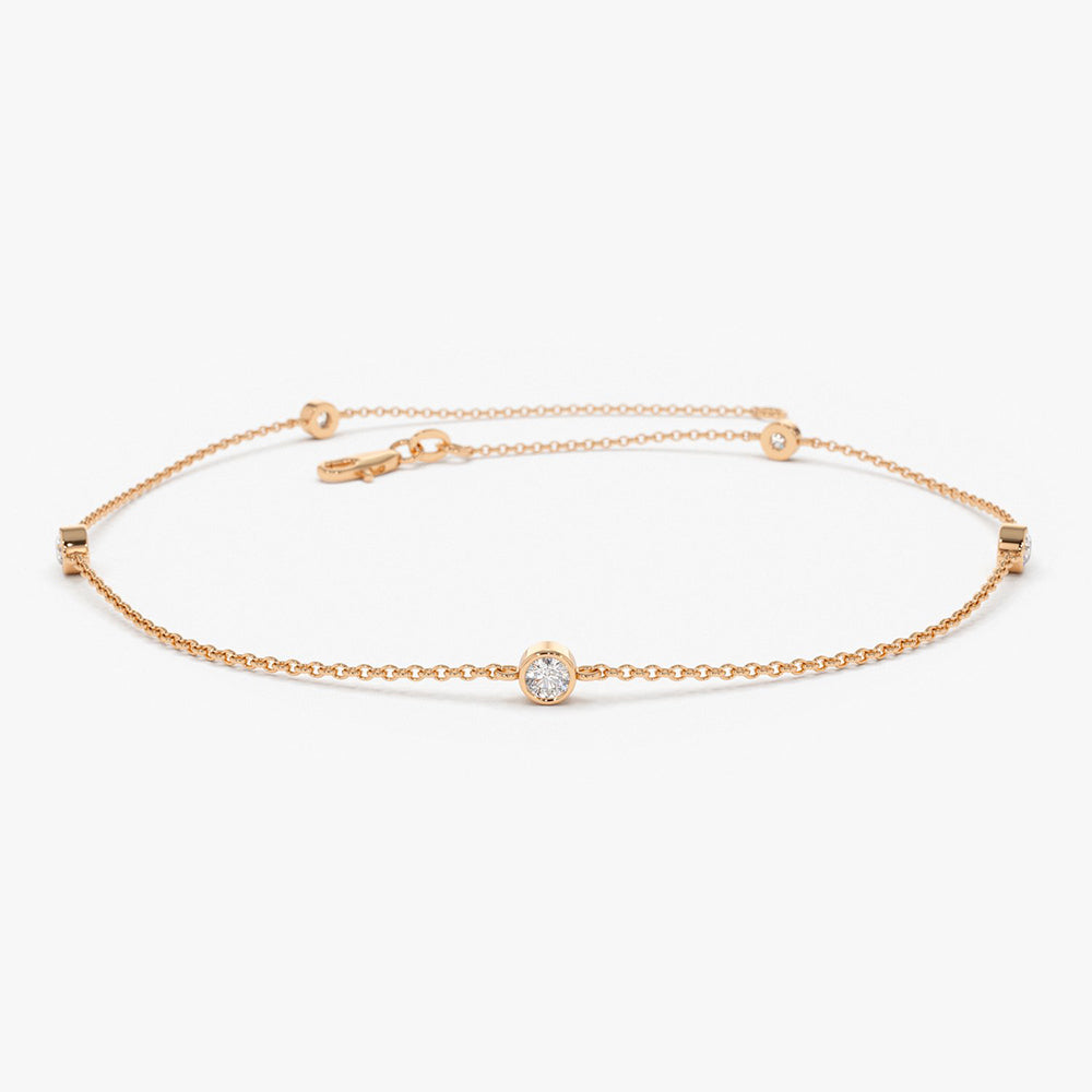 OBFJ1937 - Diamond by The Yard Solitaire Bracelet bracelets in selectable metal and diamond options - Roselle Jewelry view 7