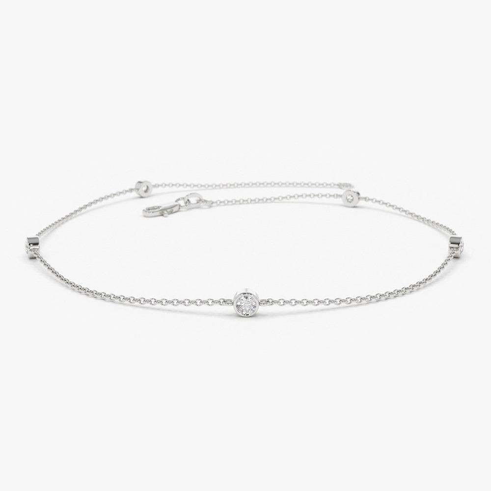 OBFJ1937 - Diamond by The Yard Solitaire Bracelet bracelets in selectable metal and diamond options - Roselle Jewelry view 8