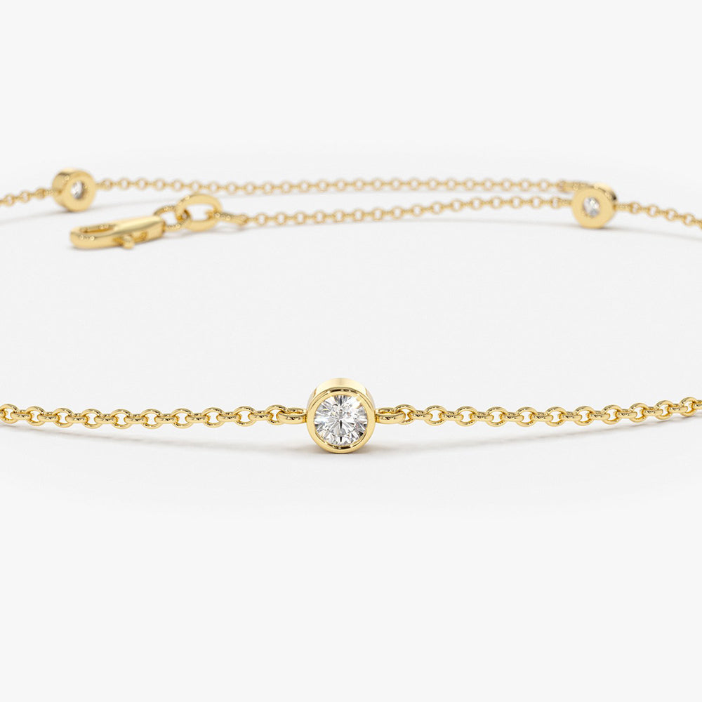 OBFJ1937 - Diamond by The Yard Solitaire Bracelet bracelets in selectable metal and diamond options - Roselle Jewelry view 9
