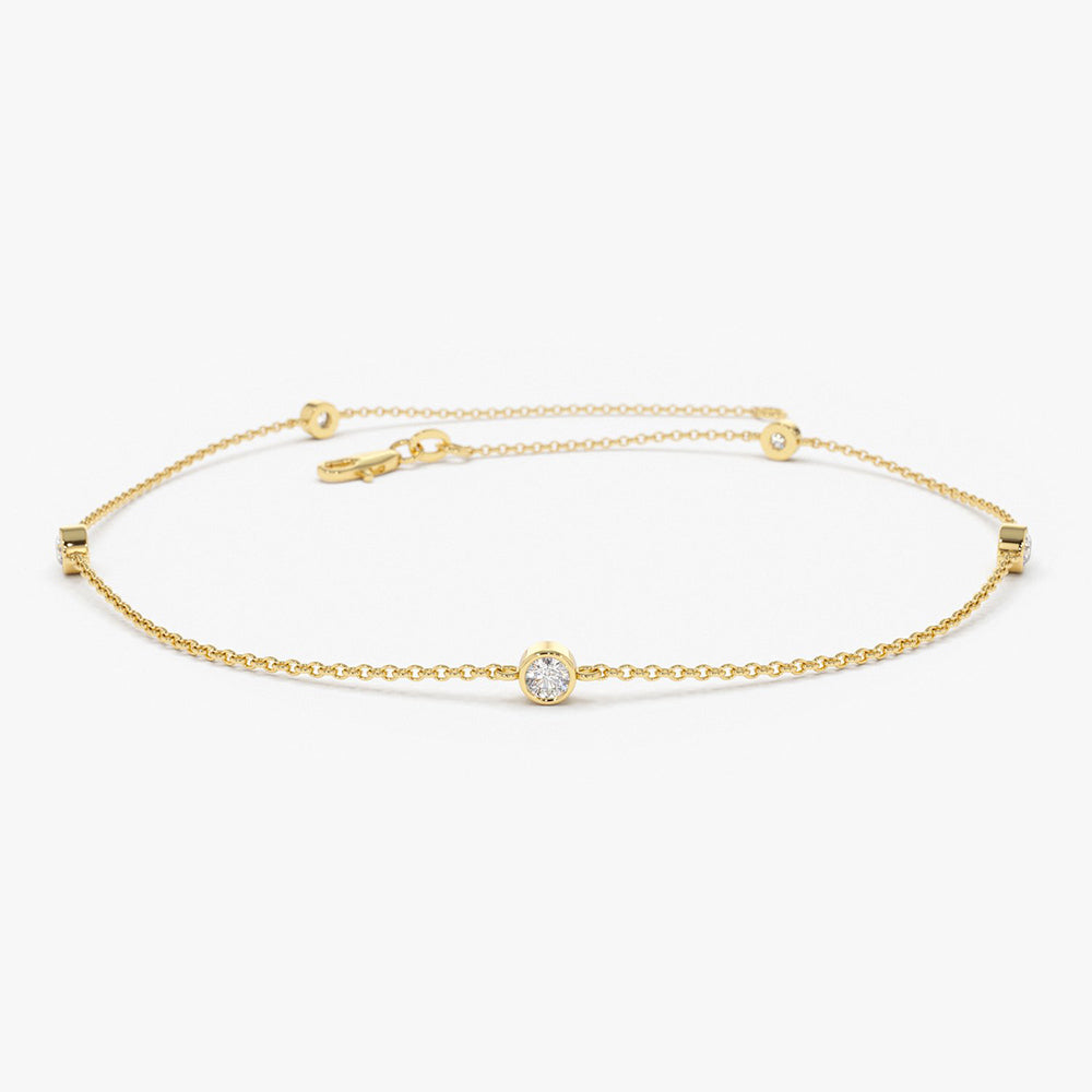 OBFJ1937 - Diamond by The Yard Solitaire Bracelet bracelets in selectable metal and diamond options - Roselle Jewelry view 1