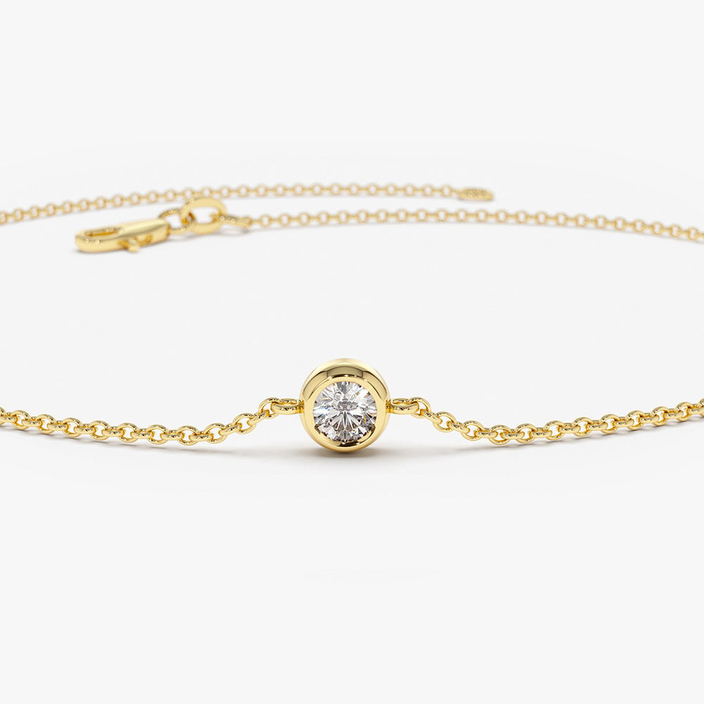 OBFJ2020 - 5 Stone 0.50ctw Diamond by The Yard Solitaire Bracelet bracelets in selectable metal and diamond options - Roselle Jewelry view 8