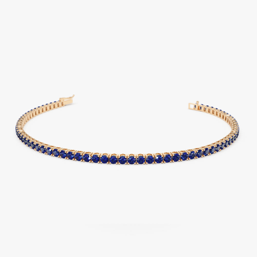 OBFJ2229 - Prong Setting Sapphire Tennis Bracelet bracelets in selectable metal and diamond options - Roselle Jewelry view 9