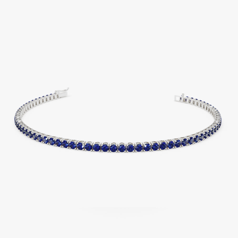OBFJ2229 - Prong Setting Sapphire Tennis Bracelet bracelets in selectable metal and diamond options - Roselle Jewelry view 10