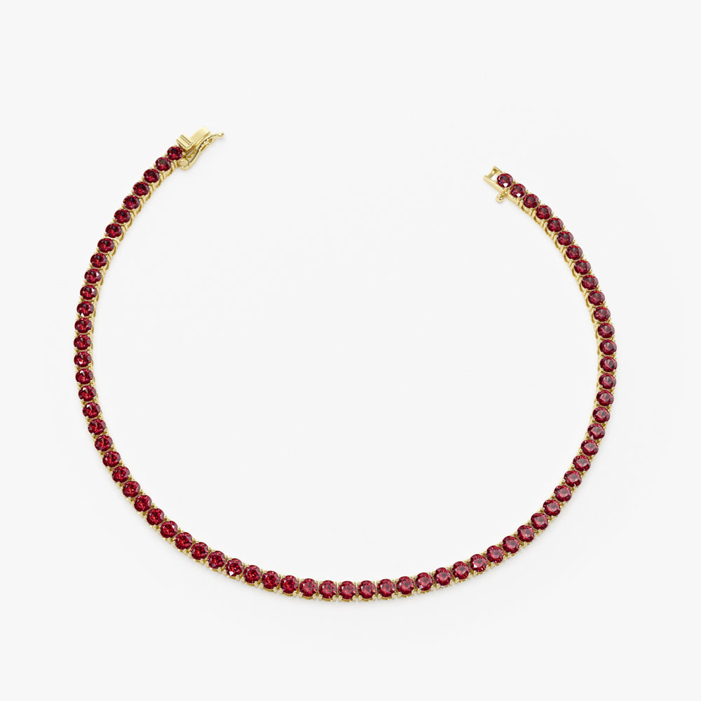 OBFJ2230 - Prong Setting Ruby Tennis Bracelet bracelets in selectable metal and diamond options - Roselle Jewelry view 8