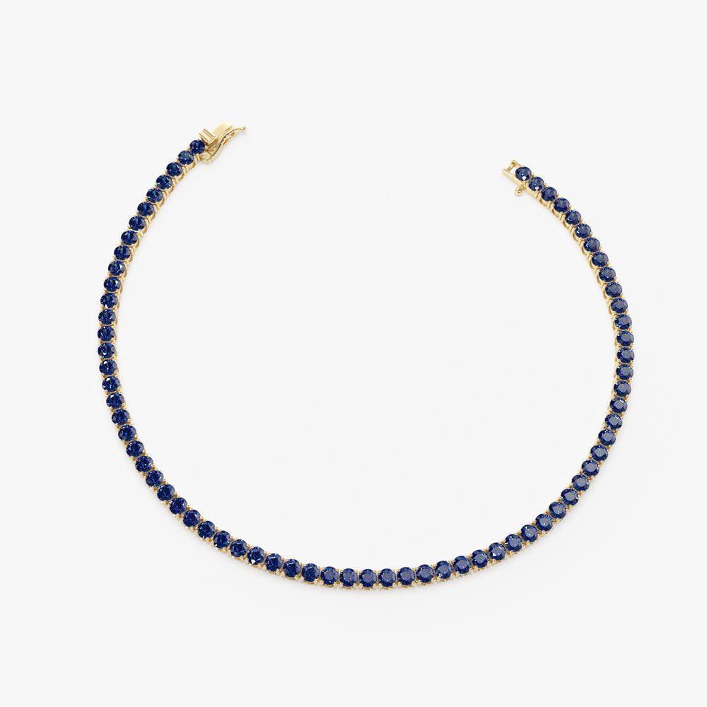 OBFJ2229 - Prong Setting Sapphire Tennis Bracelet bracelets in selectable metal and diamond options - Roselle Jewelry view 8