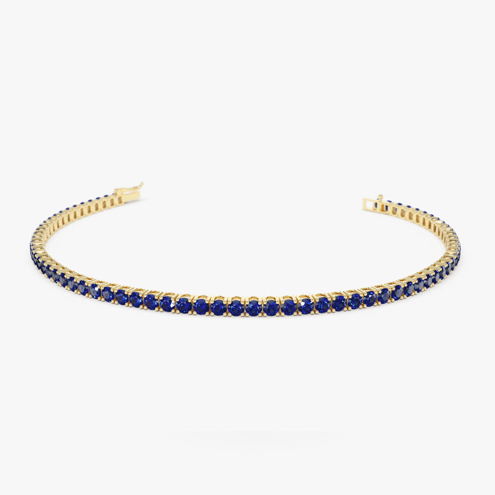 OBFJ2229 - Prong Setting Sapphire Tennis Bracelet bracelets in selectable metal and diamond options - Roselle Jewelry view 1
