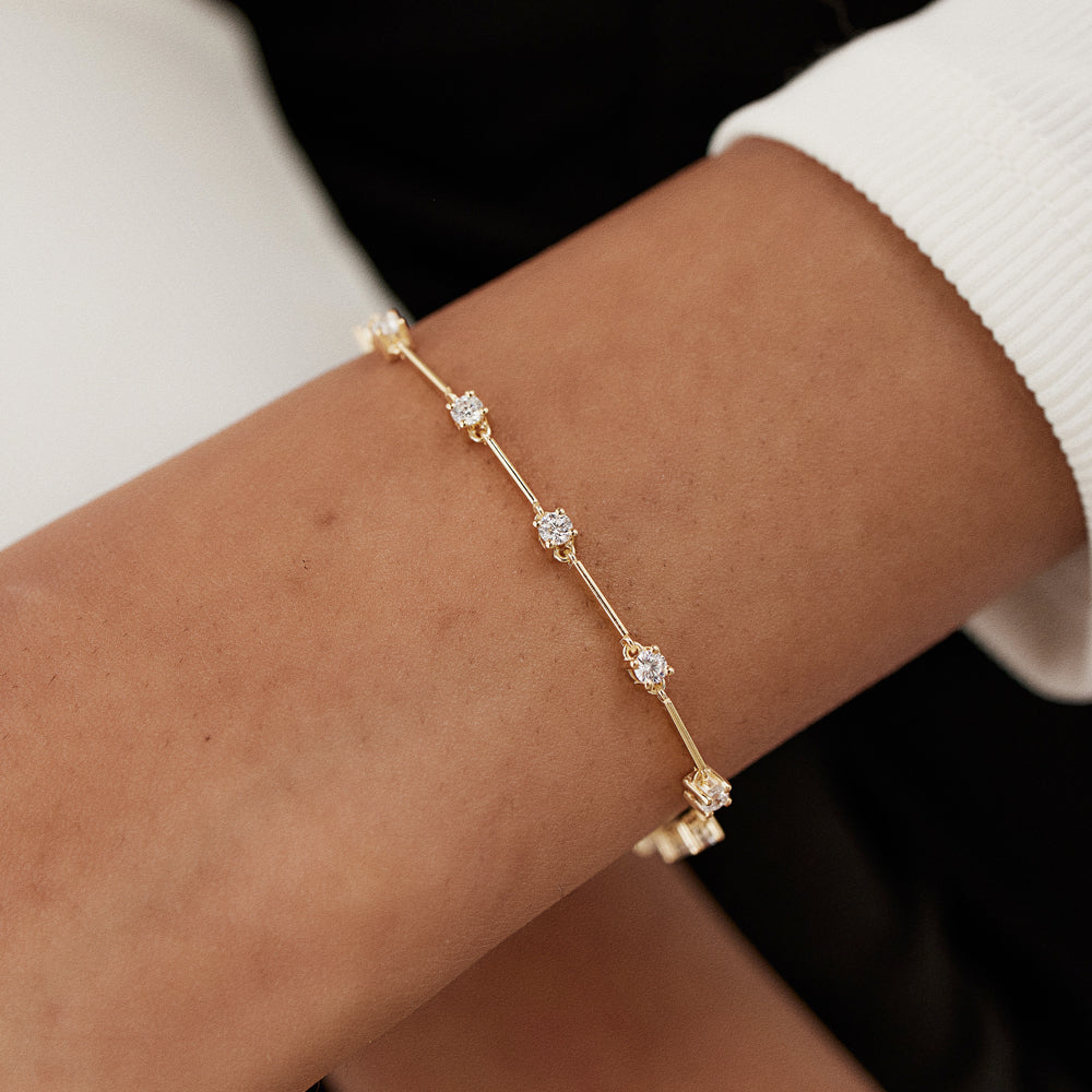 OBFJ1477 - 14k Bar and Diamond Infinity Bracelet 0.85 ctw 2