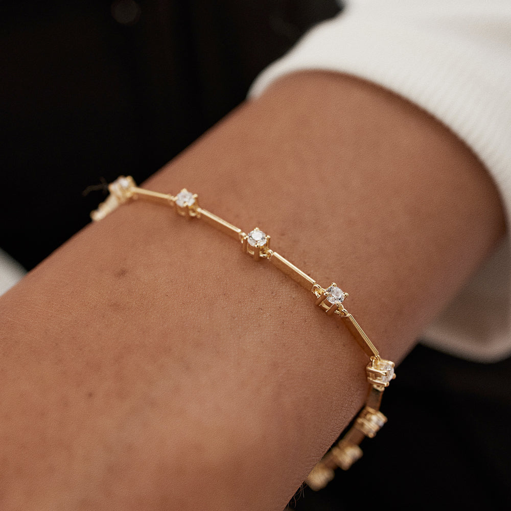 OBFJ1477 - 14k Bar and Diamond Infinity Bracelet 0.85 ctw 3