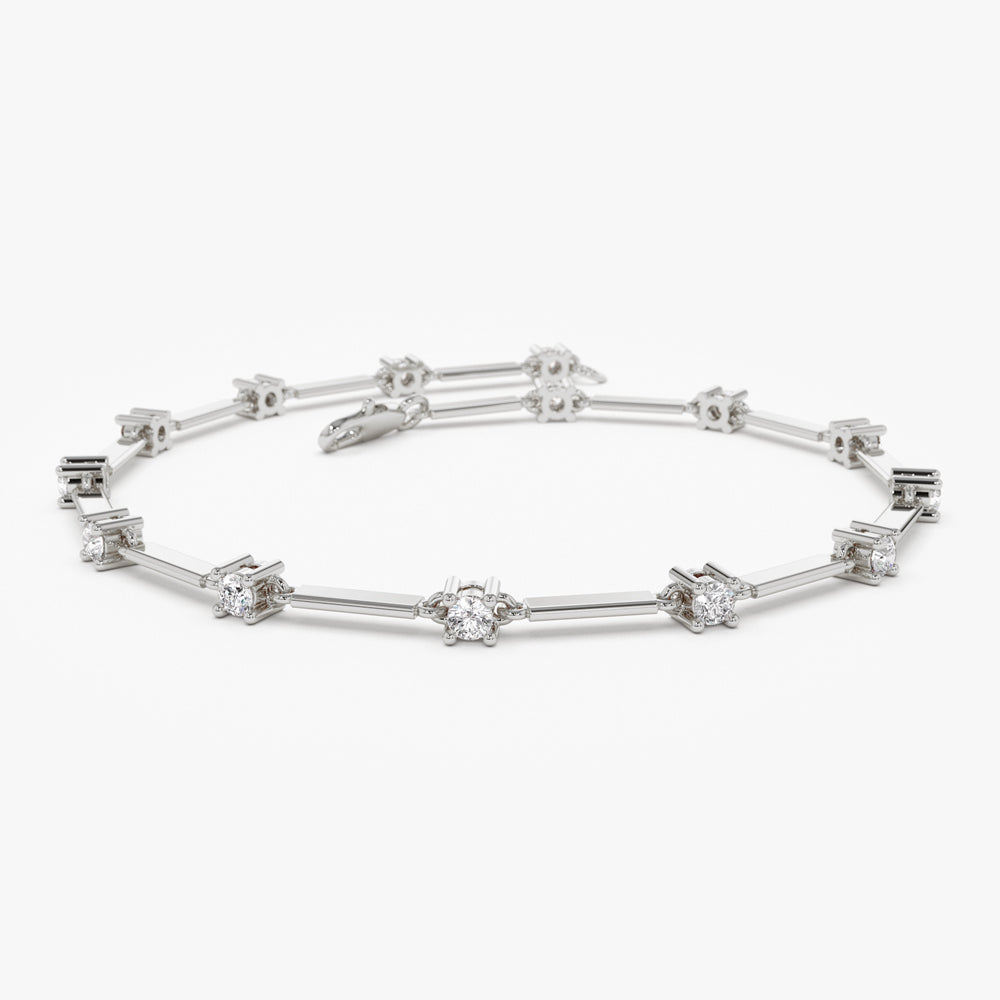 OBFJ1477 - 14k Bar and Diamond Infinity Bracelet 0.85 ctw 5