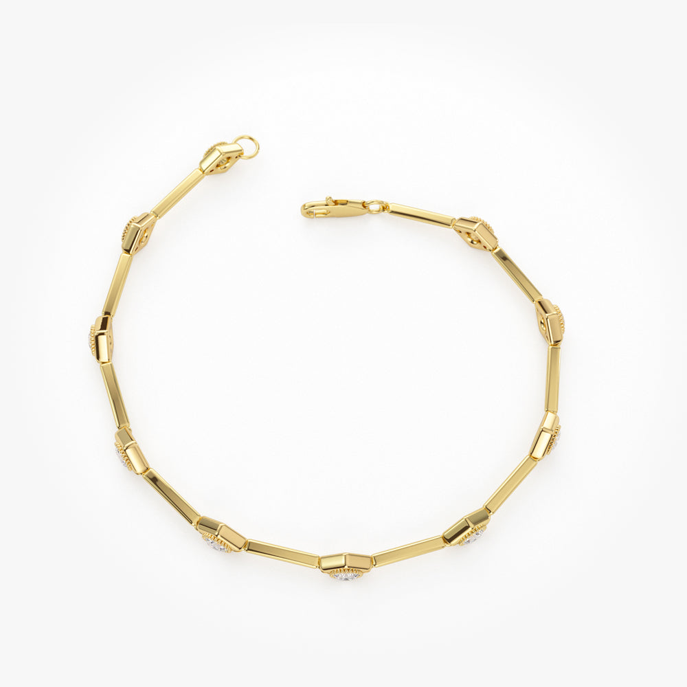 OBFJ1479 - 14k Milgrain Setting Diamond Infinity Bracelet 1.20 ctw 6