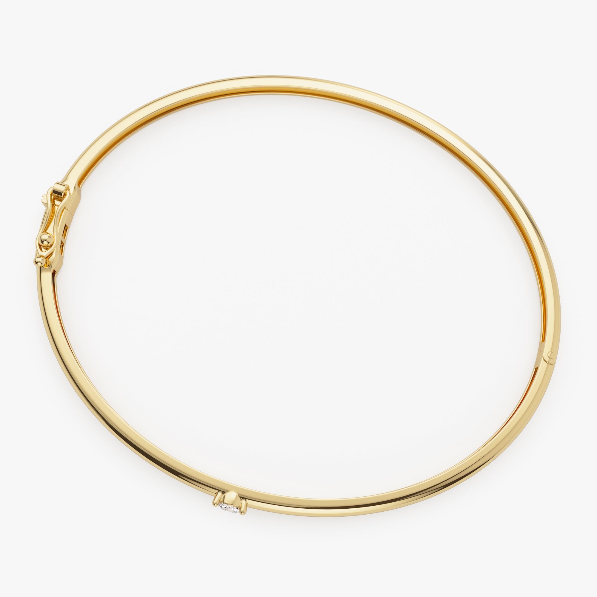 OBFJ1172 - 14k Solitaire Diamond Bangle Bracelet 0.10 - 0.30 ctw 11