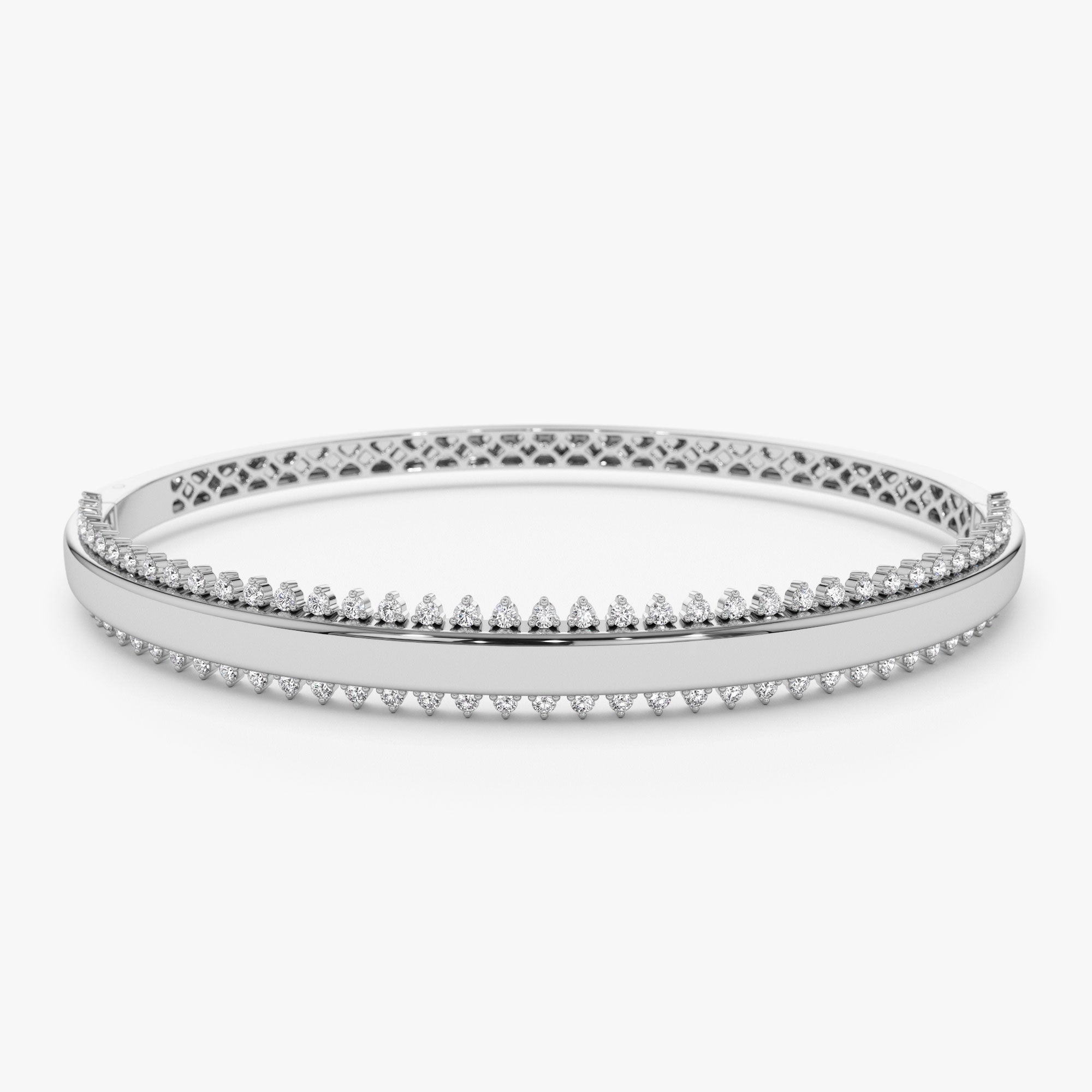OBFJ1138 - 14k 0.85 Ctw Statement Diamond Bangle Bracelet 8