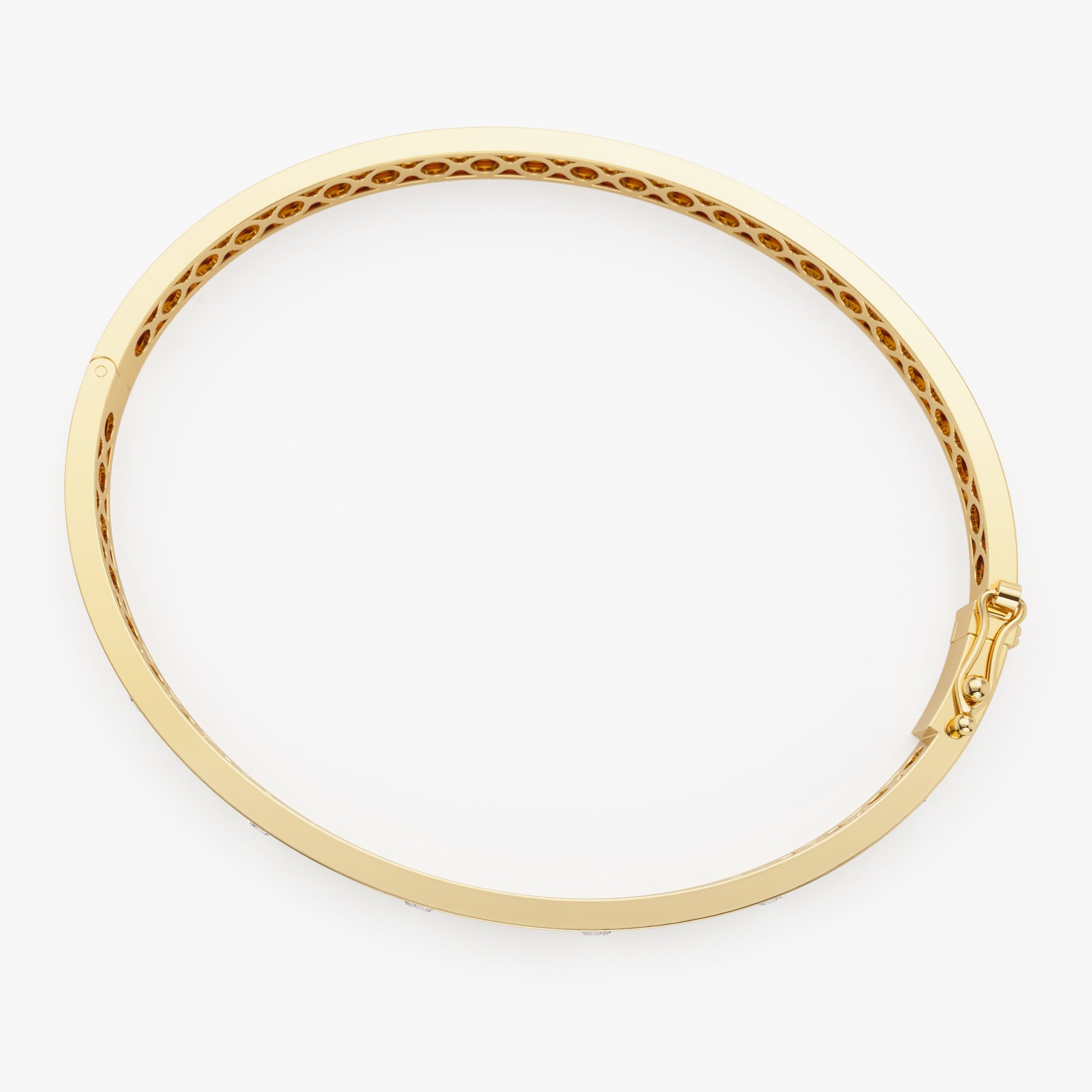 OBFJ0966 - 14K 4mm Diamond Bangle Bracelet 7