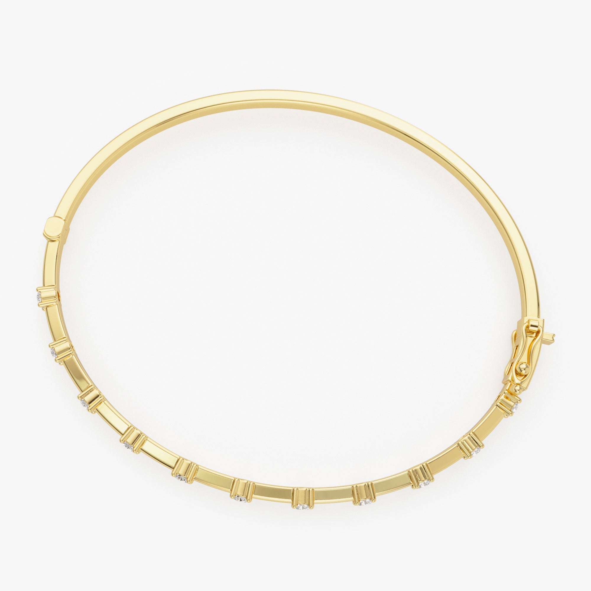OBFJ1155 - 14k 0.50 ctw Diamond Bar Bangle Bracelet 9