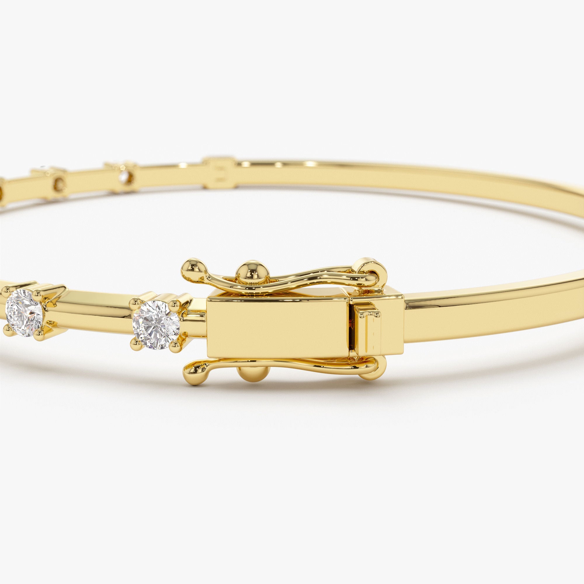 OBFJ1155 - 14k 0.50 ctw Diamond Bar Bangle Bracelet 8