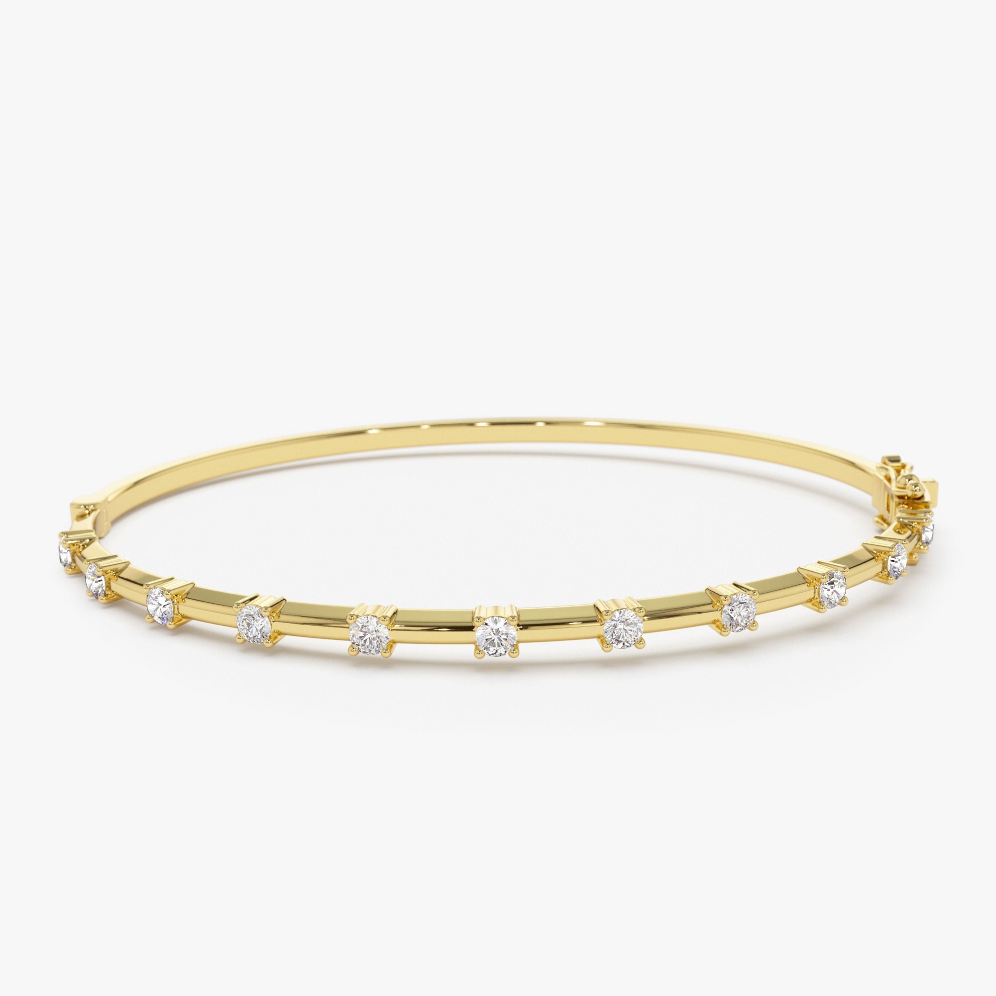 OBFJ1155 - 14k 0.50 ctw Diamond Bar Bangle Bracelet 1