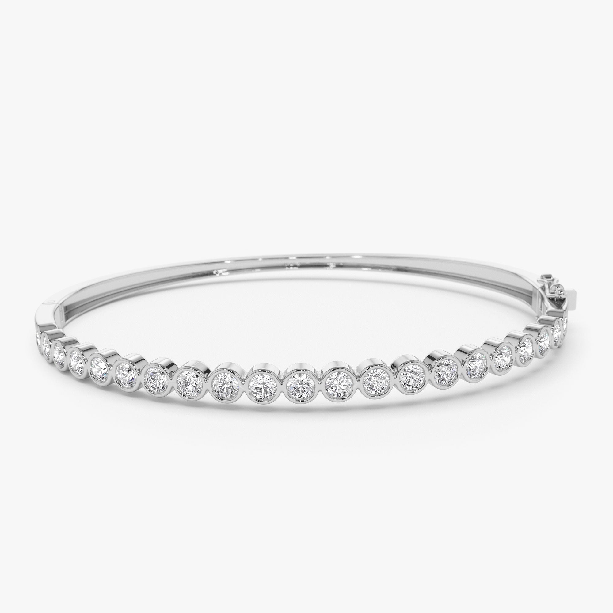 OBFJ1163 - 14K Bezel Setting Diamond Bangle 6