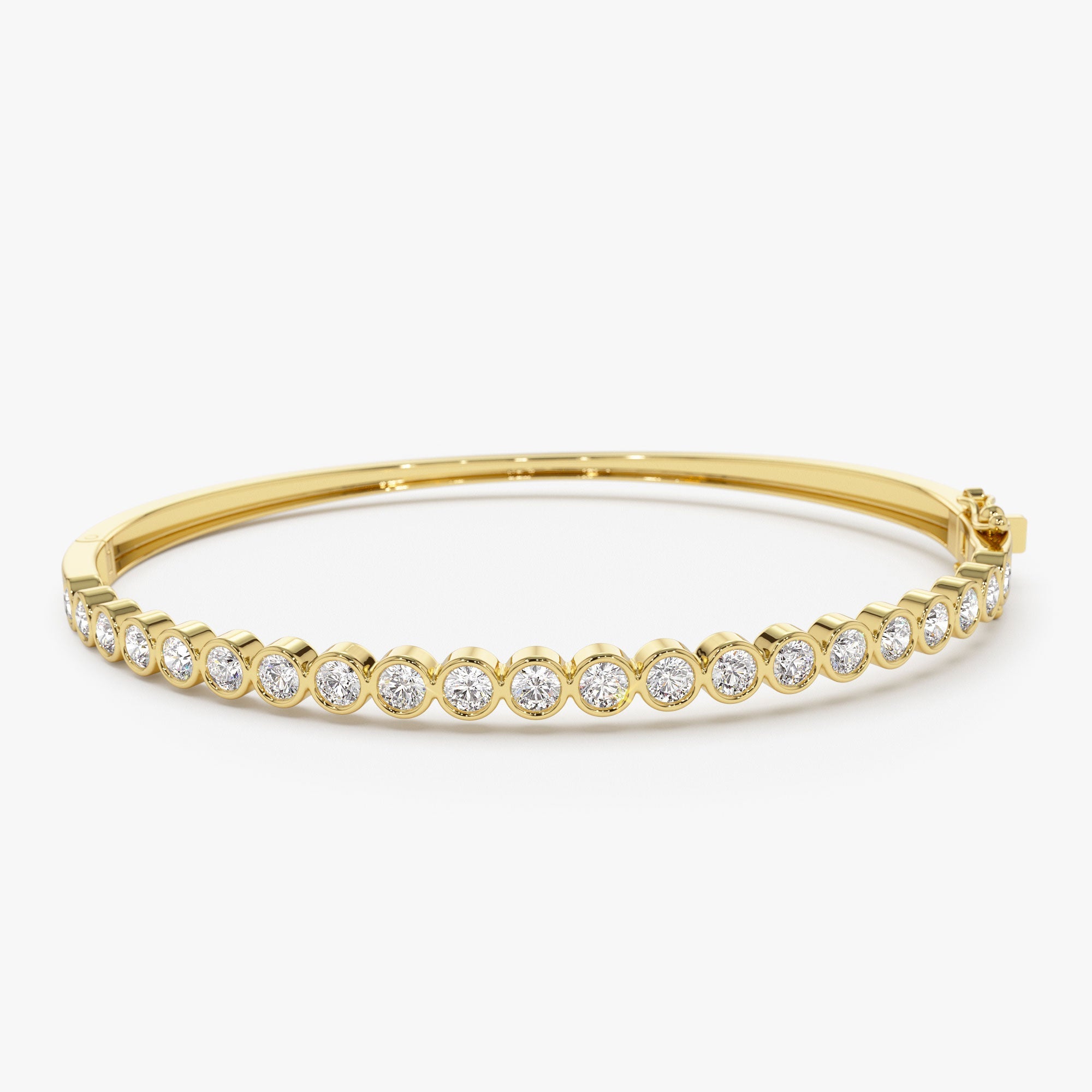 OBFJ1163 - 14K Bezel Setting Diamond Bangle 1