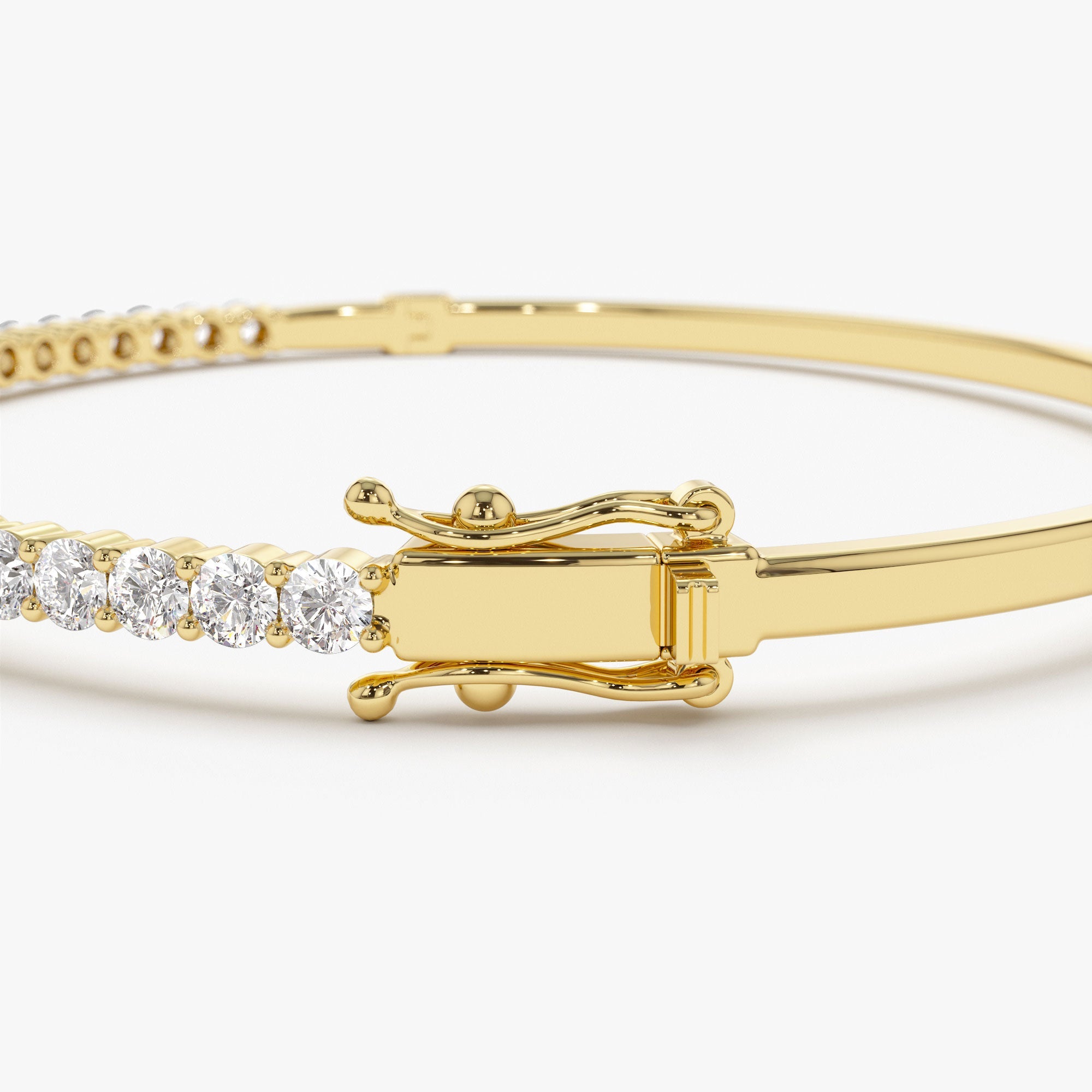 OBFJ1162 - 14k 1.50 Ctw Prong Setting Diamond Bange Bracelet 9