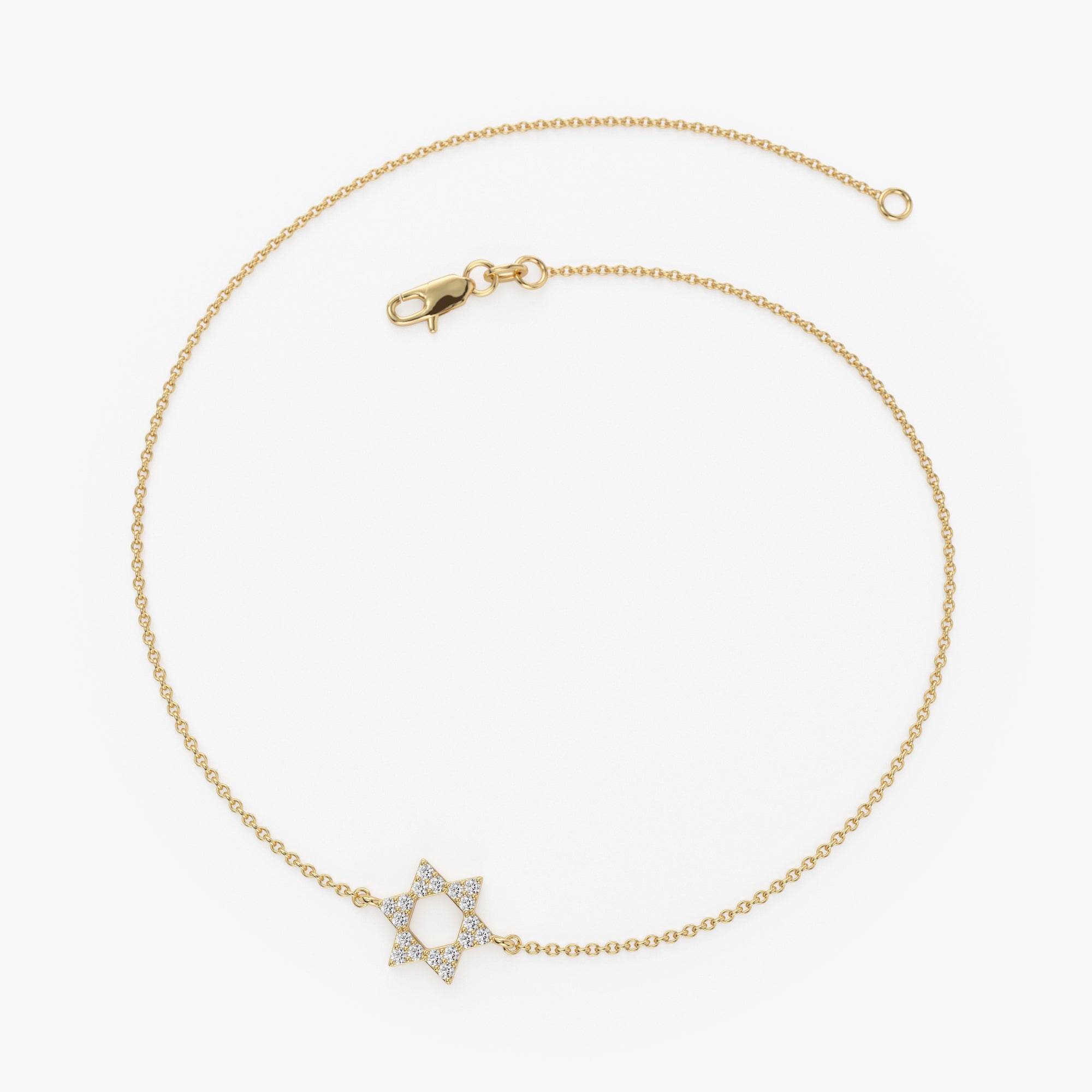 OBFJ0931 - 14K Star of David Diamond Bracelet 9