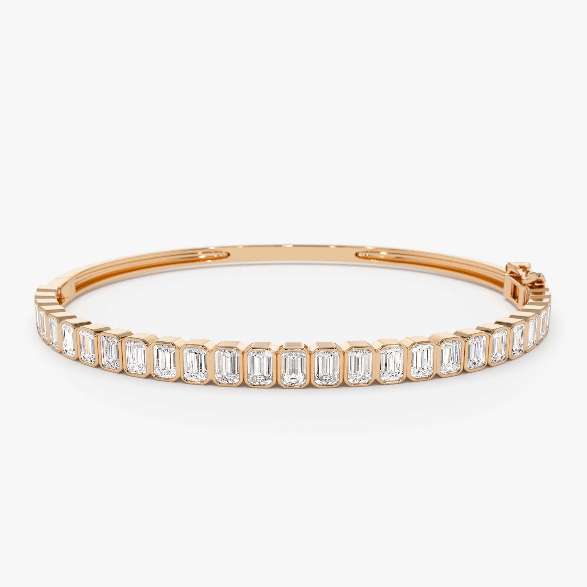 OBFJ0545 - 3.5 Ctw 14k Emerald Cut Lab Grown Diamond Bangle - Ellie 4