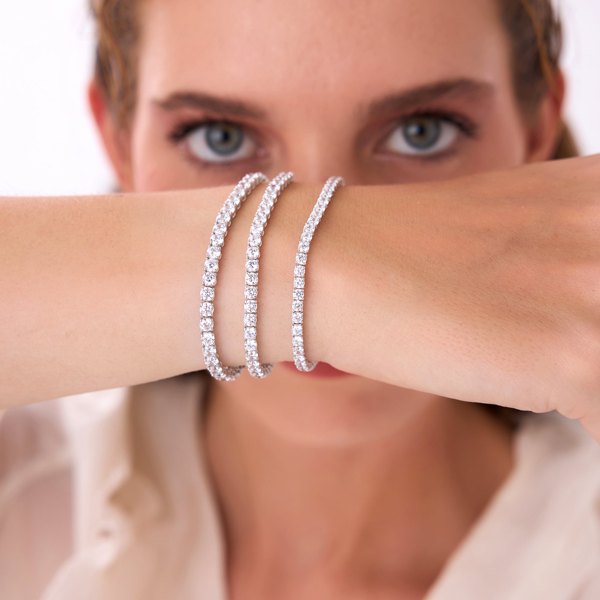 OBFJ0444 - 7.00ctw 14k Round Shaped Lab Grown Diamond Tennis Bracelet - Emily 2