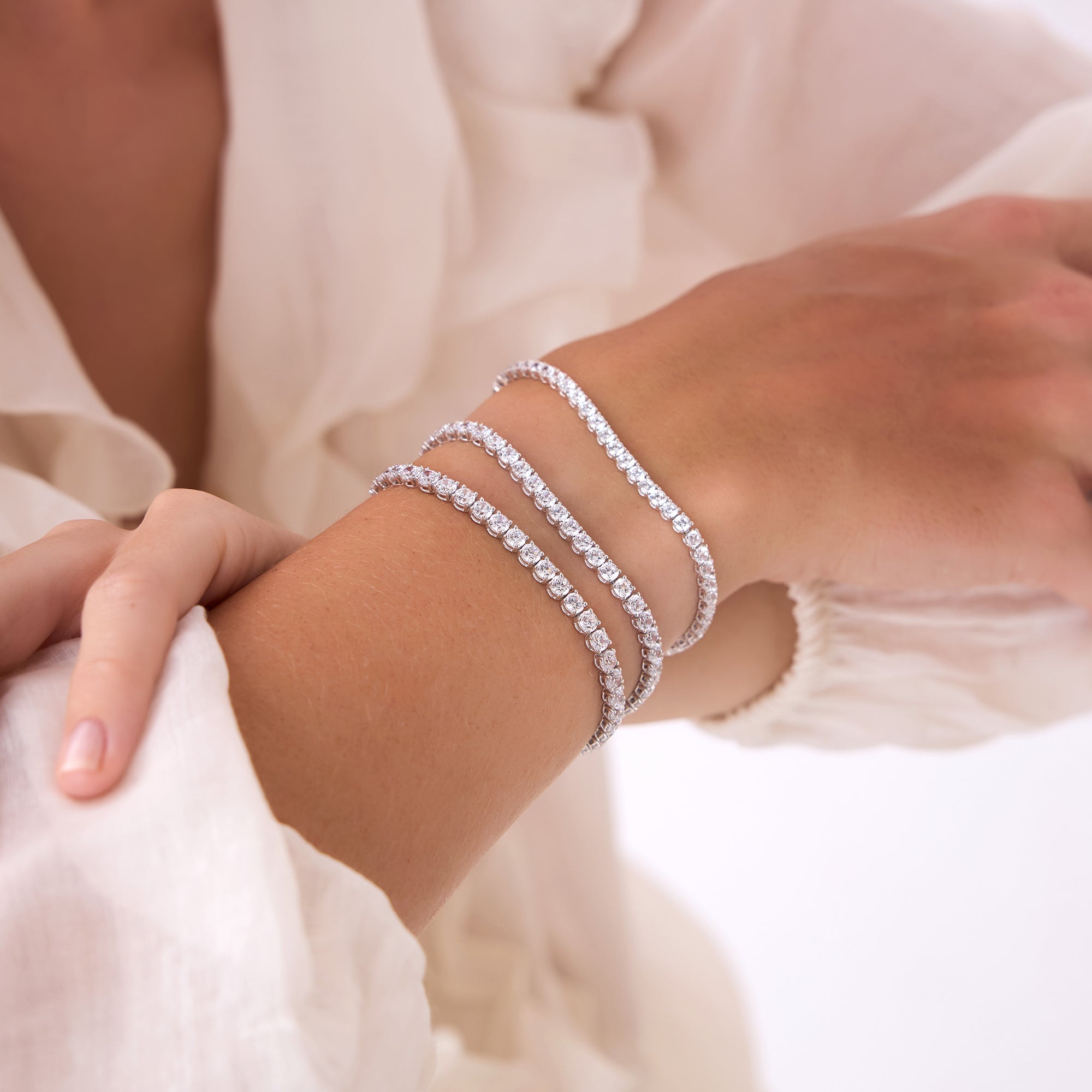 OBFJ0444 - 7.00ctw 14k Round Shaped Lab Grown Diamond Tennis Bracelet - Emily 5