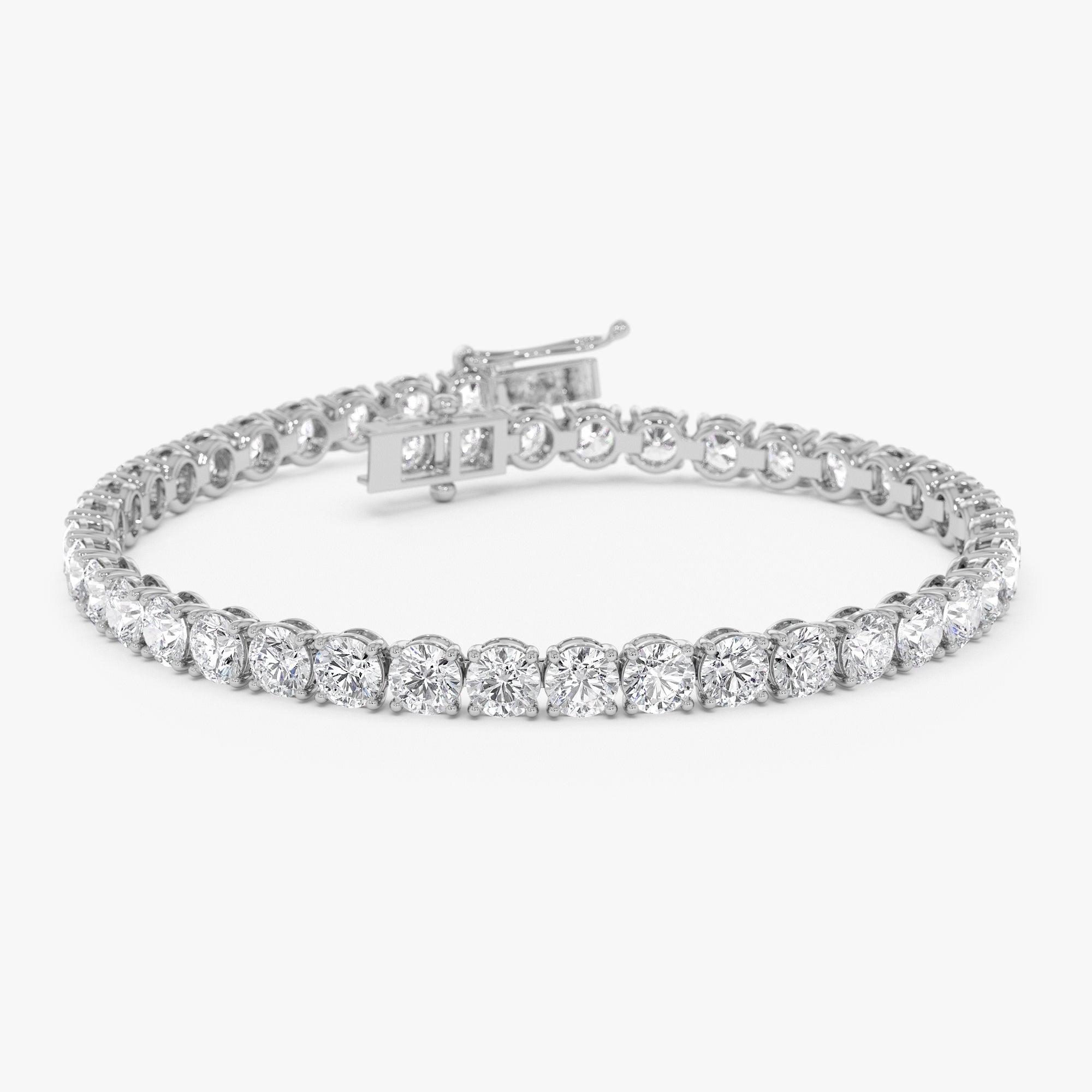 OBFJ0444 - 7.00ctw 14k Round Shaped Lab Grown Diamond Tennis Bracelet - Emily 7
