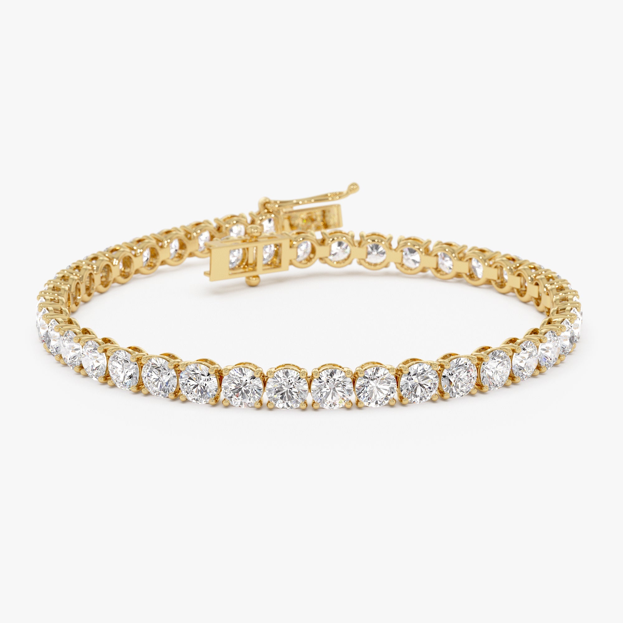 OBFJ0444 - 7.00ctw 14k Round Shaped Lab Grown Diamond Tennis Bracelet - Emily 1