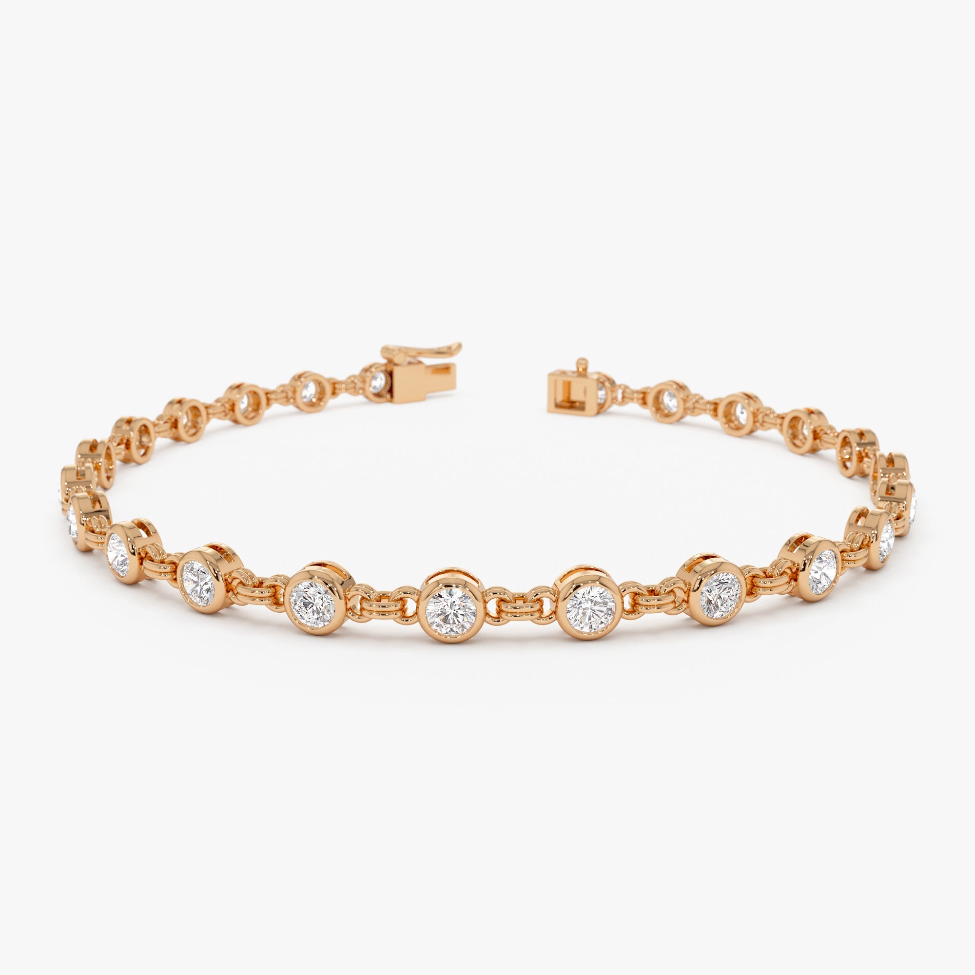 OBFJ0544 - 2.00 CTW 14k Bezel Setting Lab Grown Diamond Tennis Bracelet - Isla 7